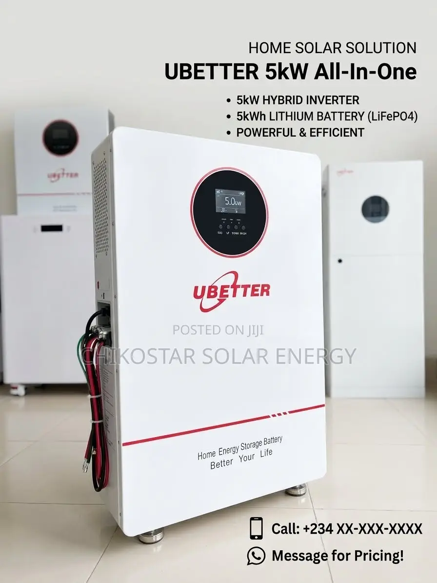: Ubetter 5kVA 5kWh All-in-One Lithium Solar Generator