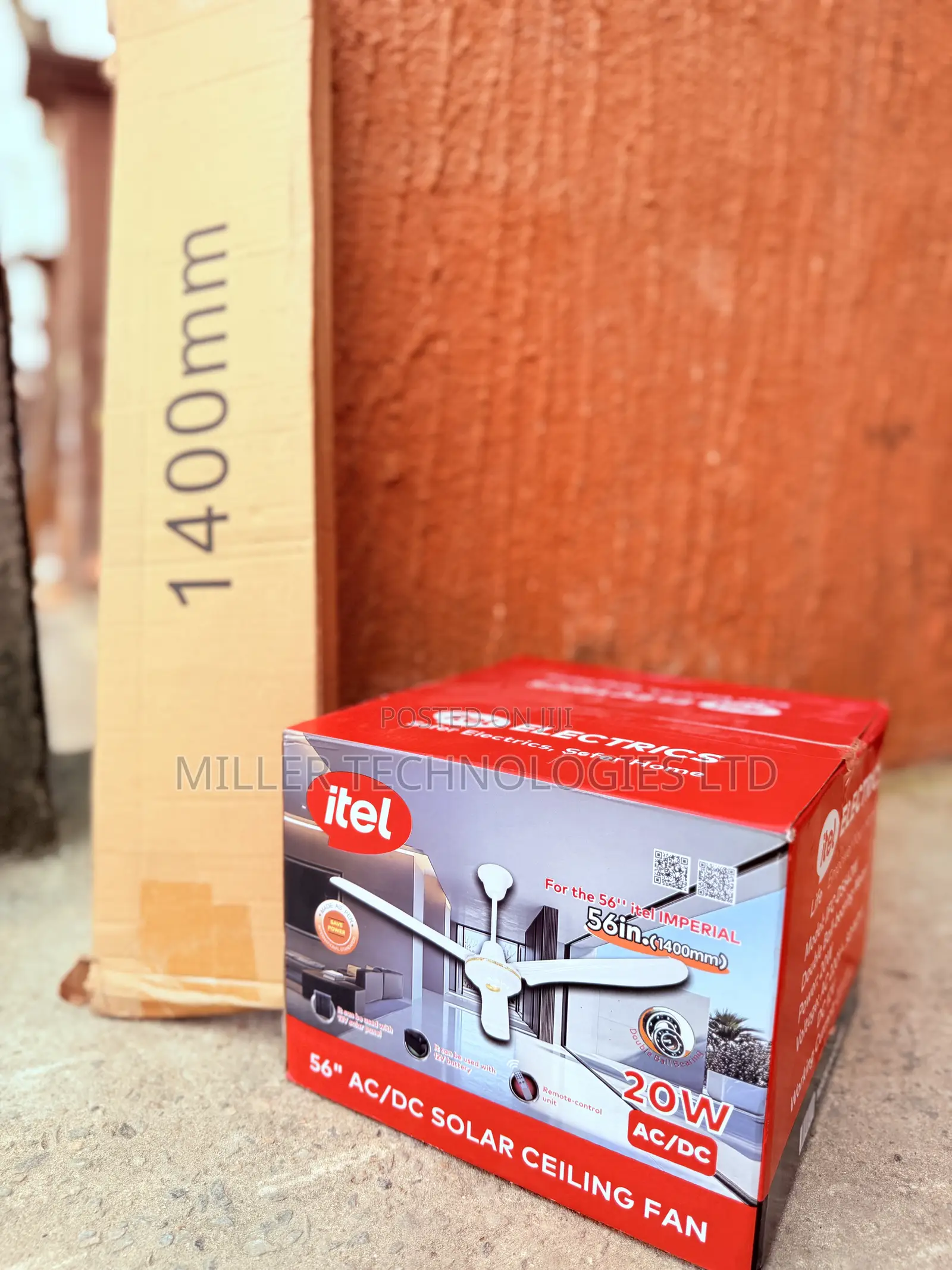 Itel 56-Inch Energy-Saving 20W Ceiling Fan – AC/DC