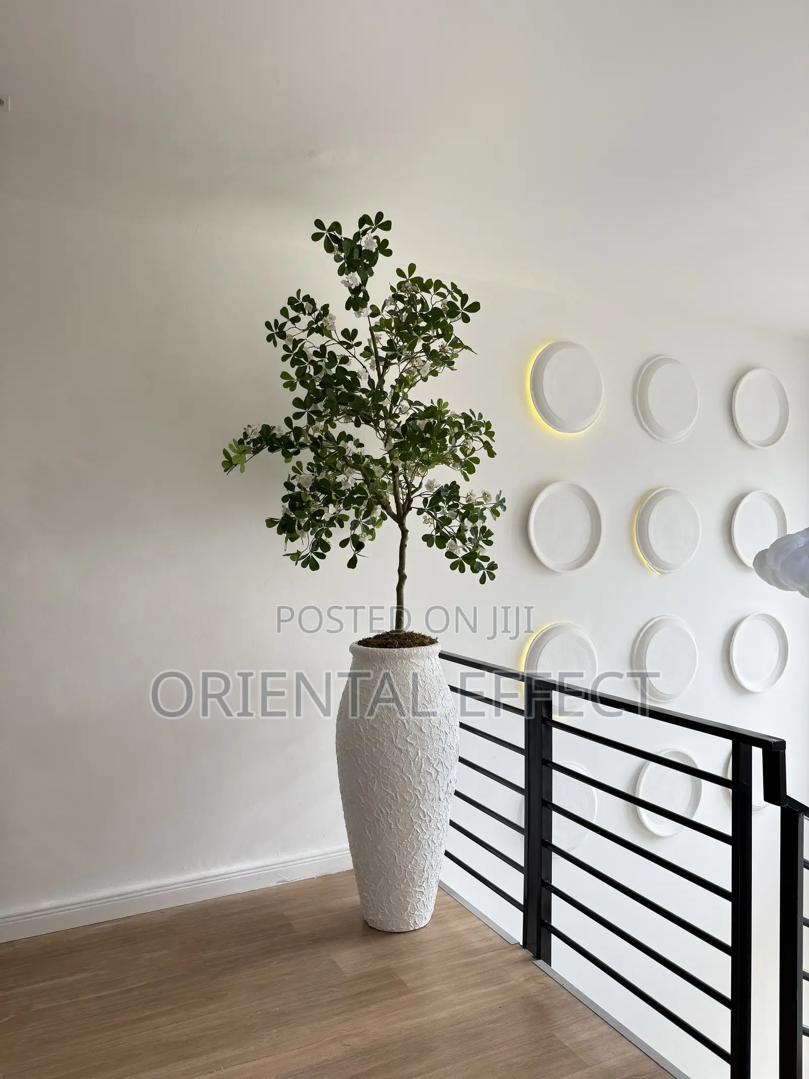White Nile Pot With Artificial White Exotica | Home Décor Nigeria