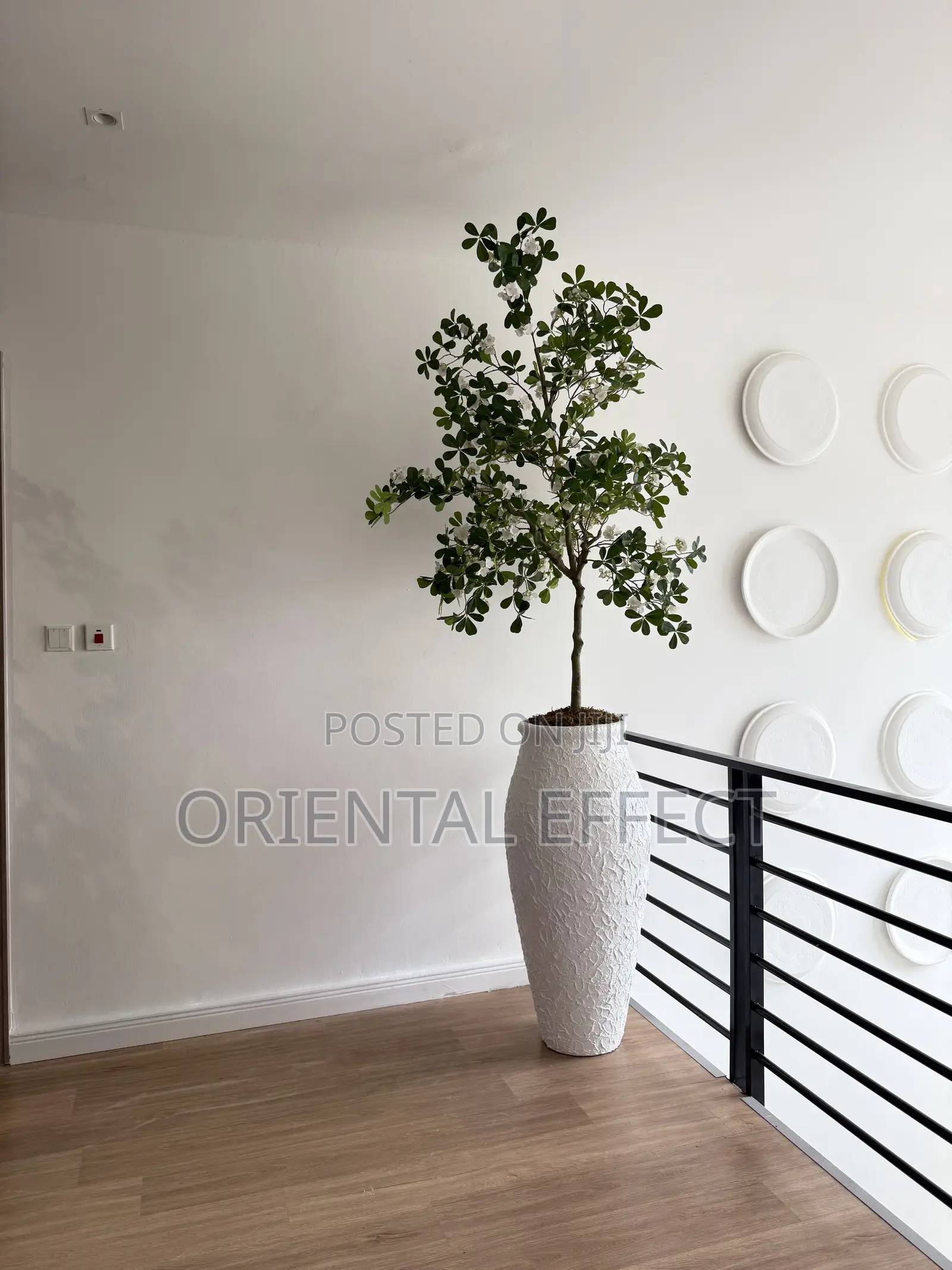 White Nile Pot With Artificial White Exotica | Home Décor Nigeria