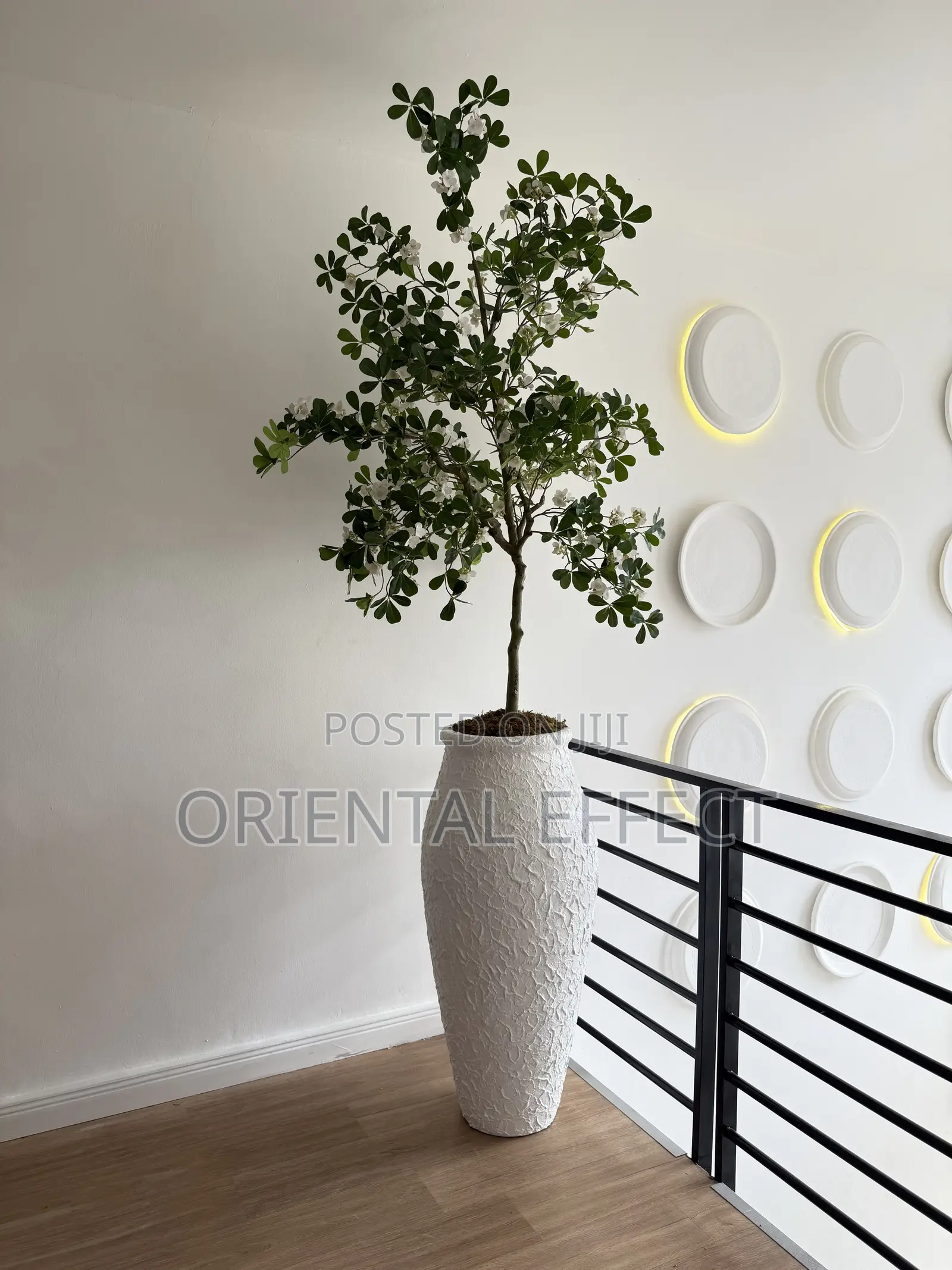 White Nile Pot With Artificial White Exotica | Home Décor Nigeria