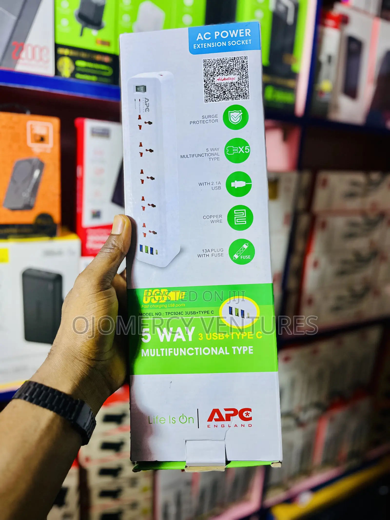 APC 5-Way Multifunctional AC Power Extension Socket