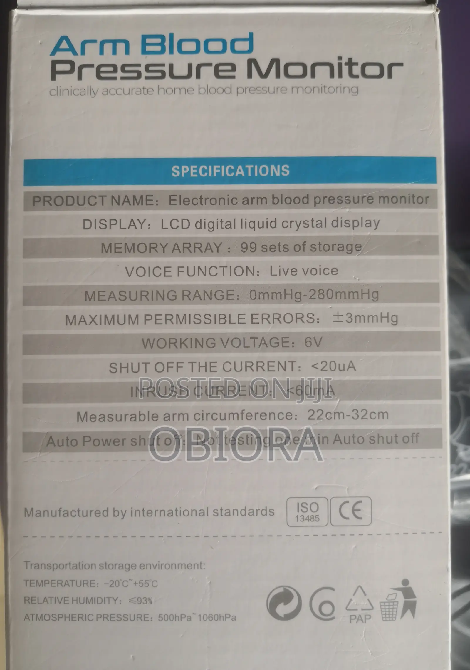Digital Upper Arm Automatic Blood Pressure Monitor