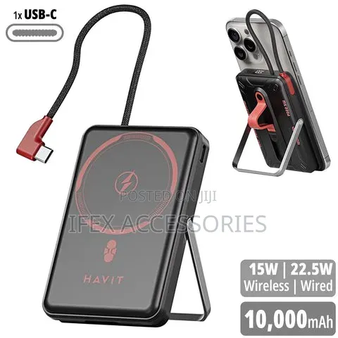 Havit Pb5251 10000mah Power Bank With Magnetic Wireless Charger