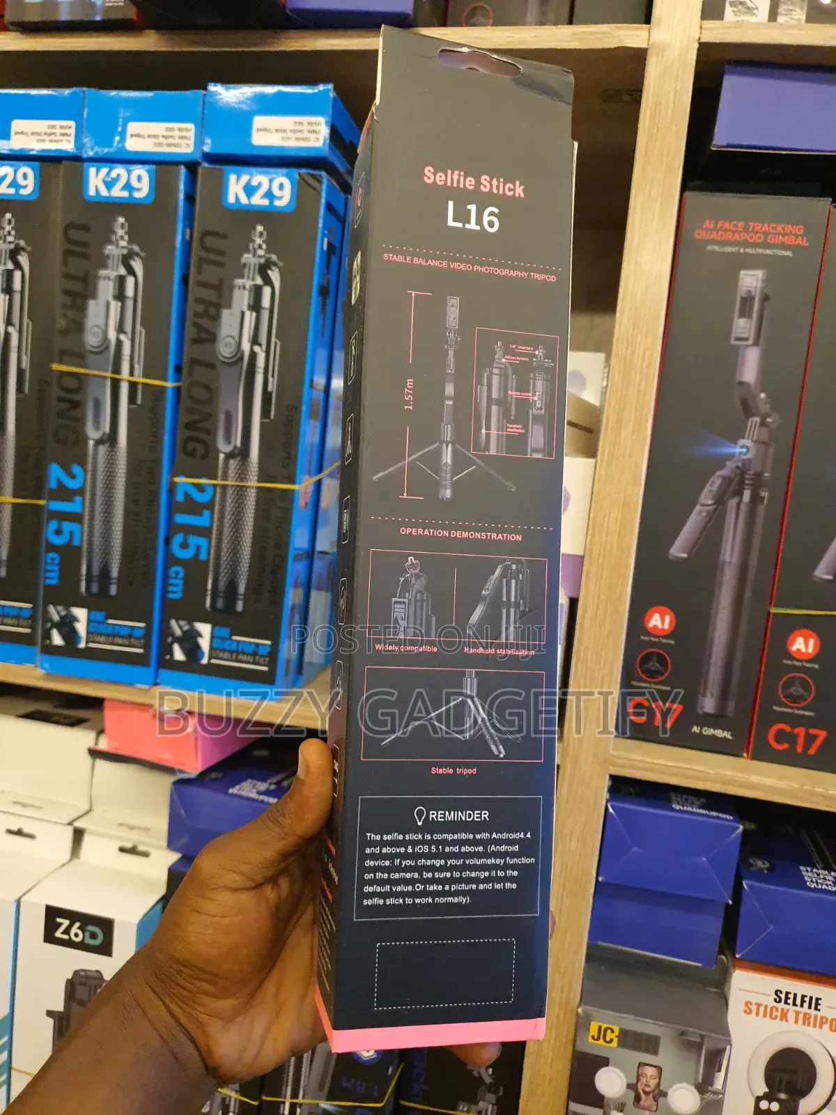 L16 "LONG" Selfie Stick & Tripod Stand