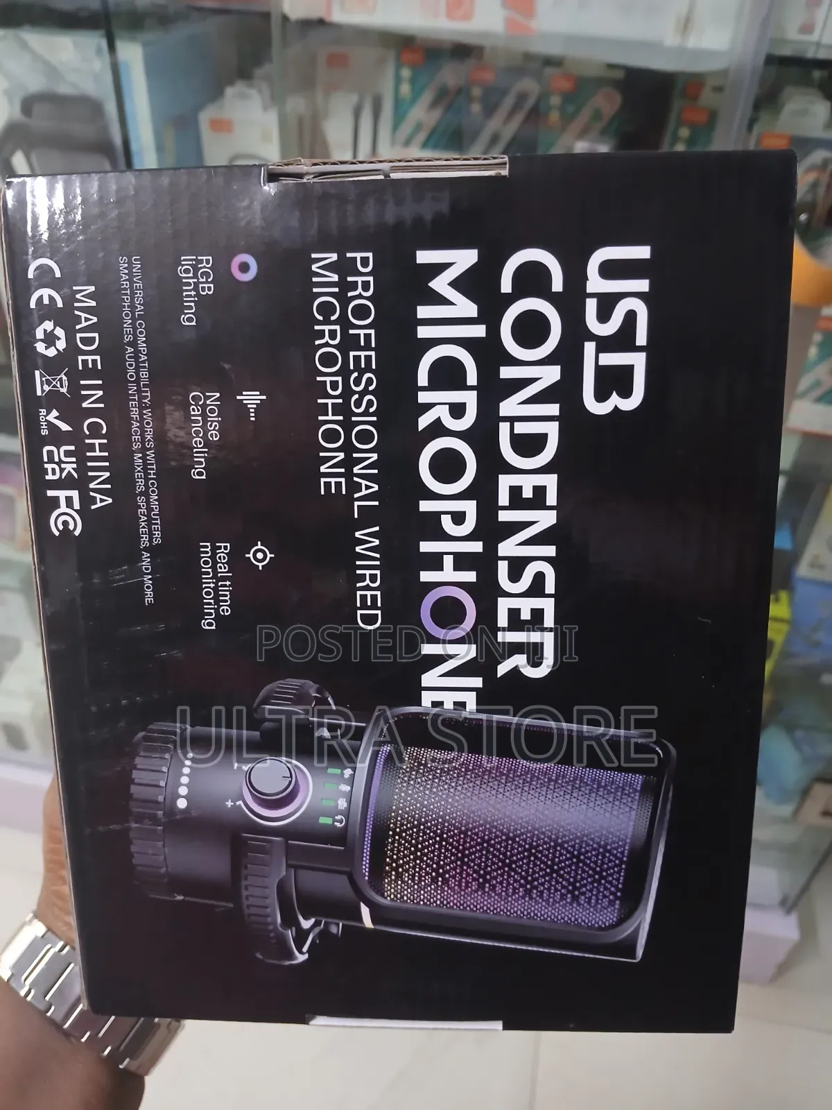 USB Condenser Microphone With RGB Lighting