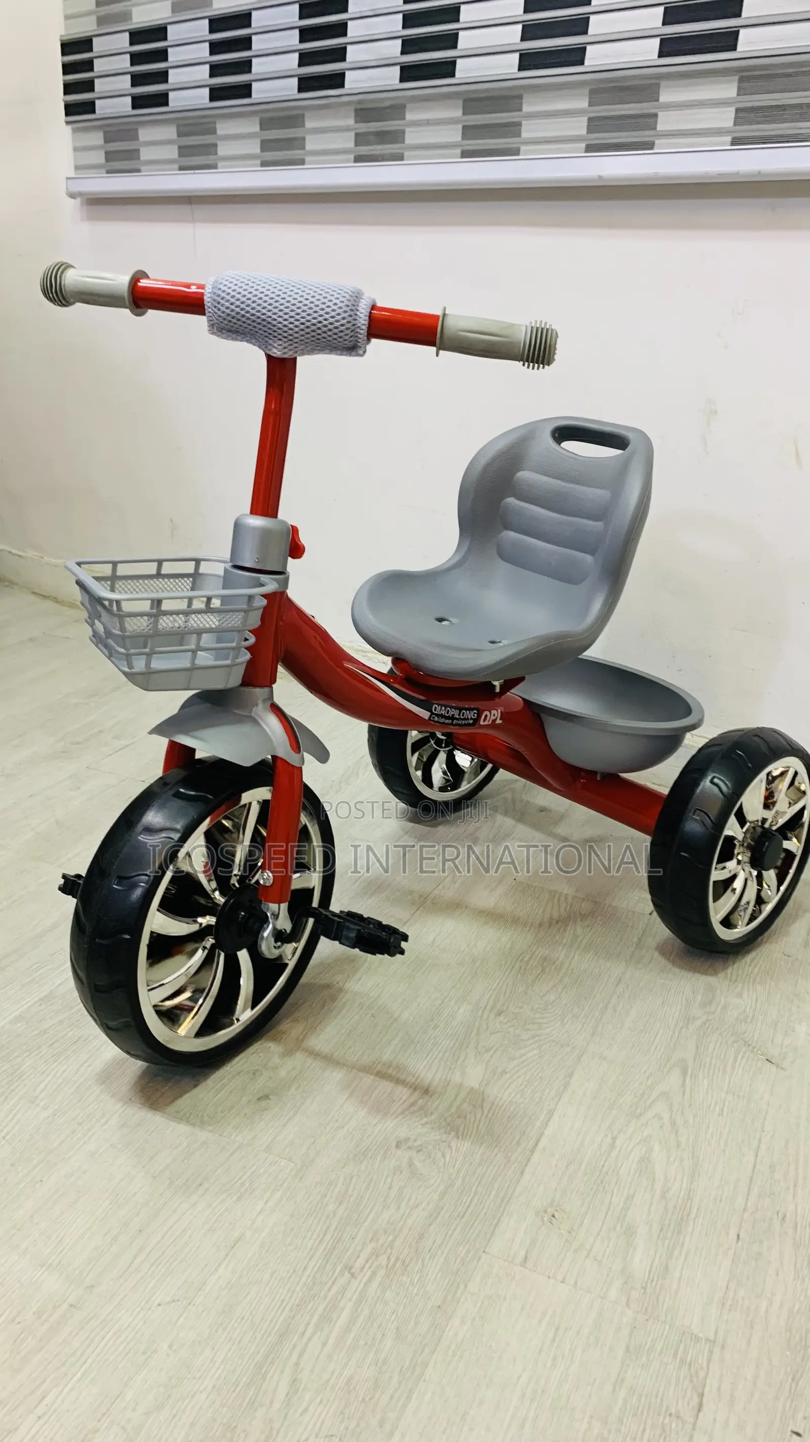 Red Tricycle With Pedal, Comfortable Seat