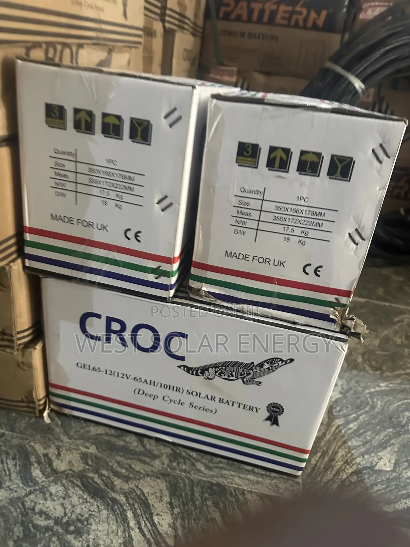 65Ah 12v Croc Dry Cell Solar Battery