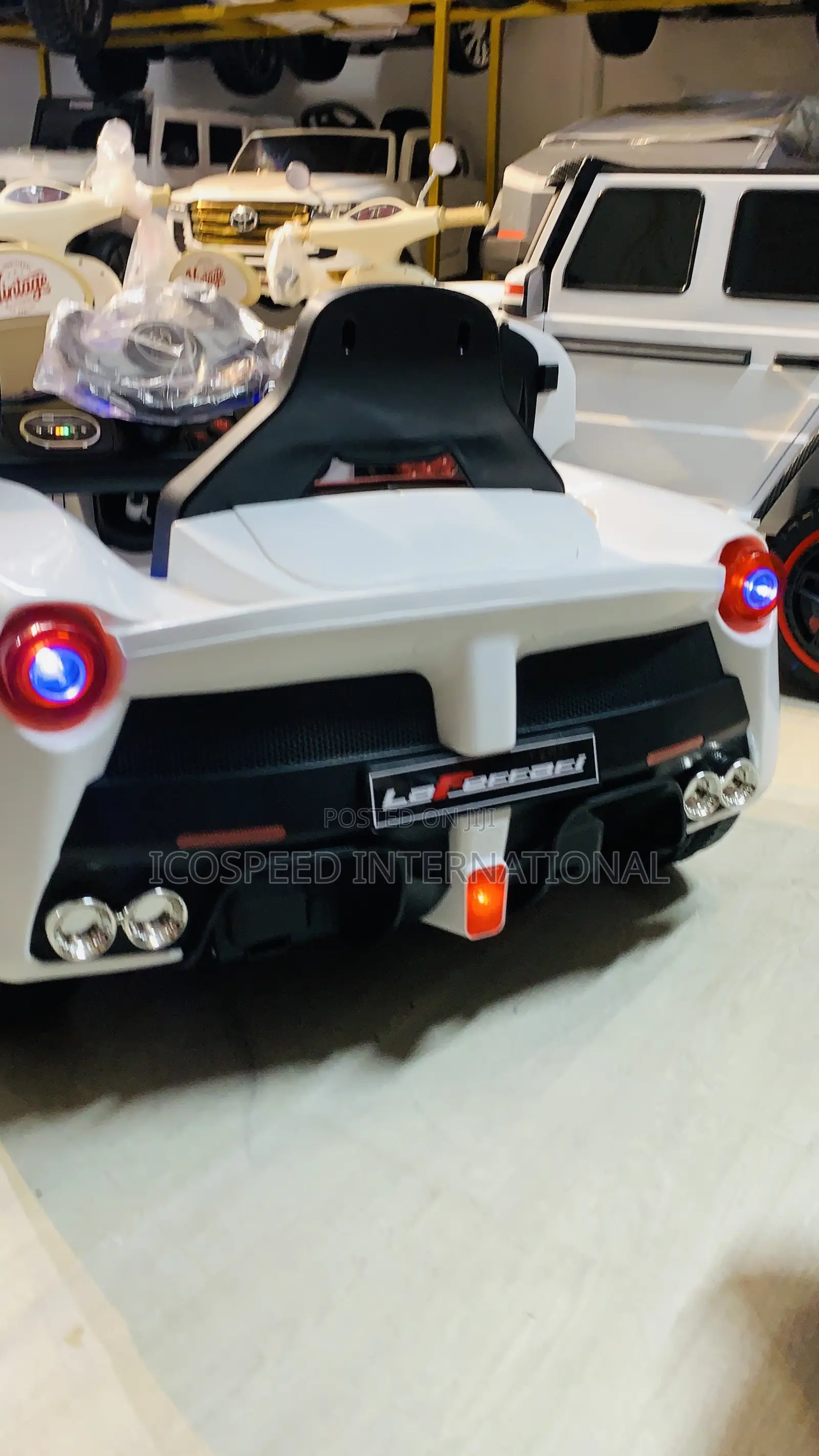 White Ferrari Ride on Car for Kids Age 1-7 With Remote and Bluetooth
