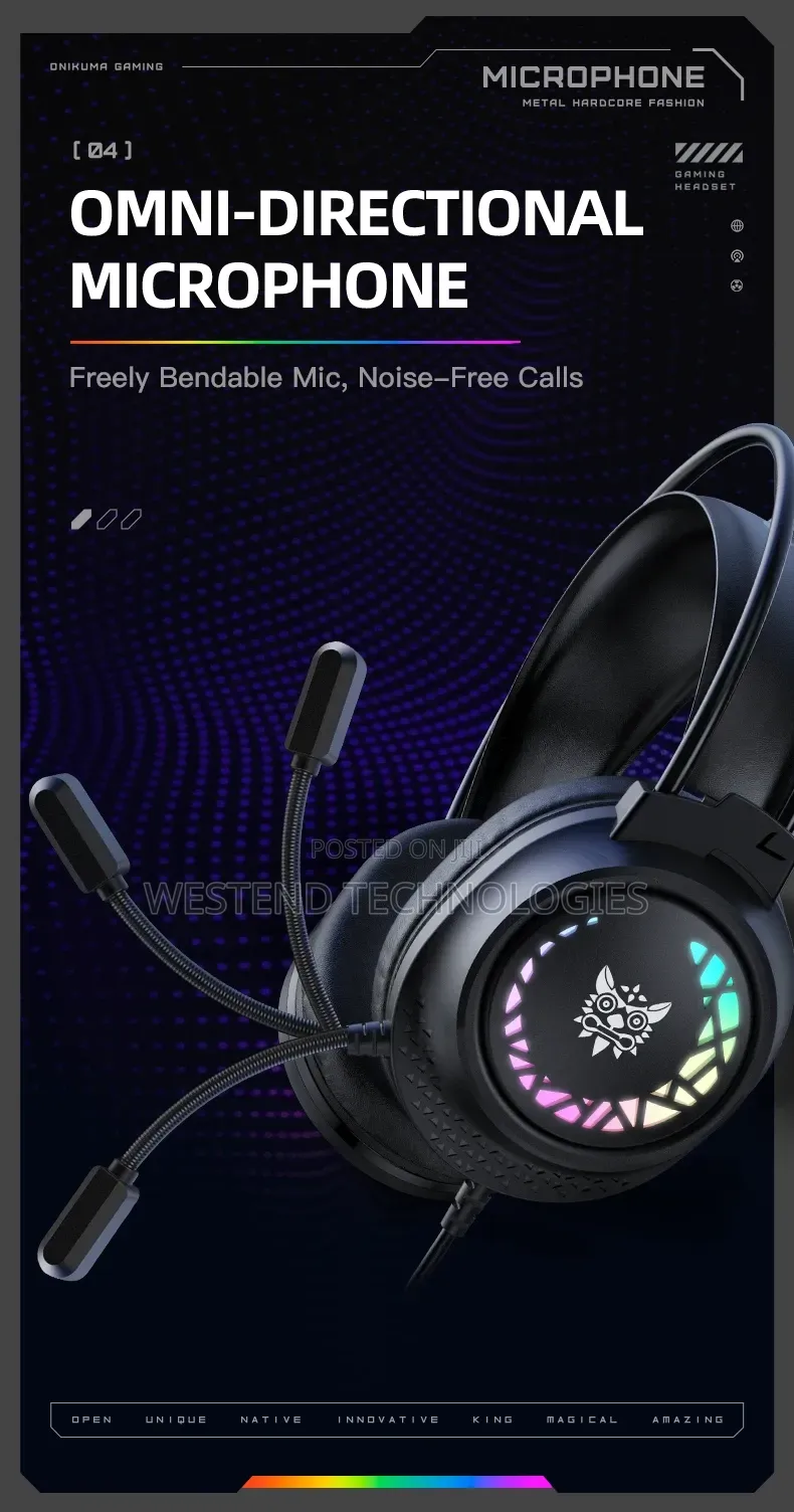 Onikuma X92 RGB Gaming Headset With Noise Cancellation