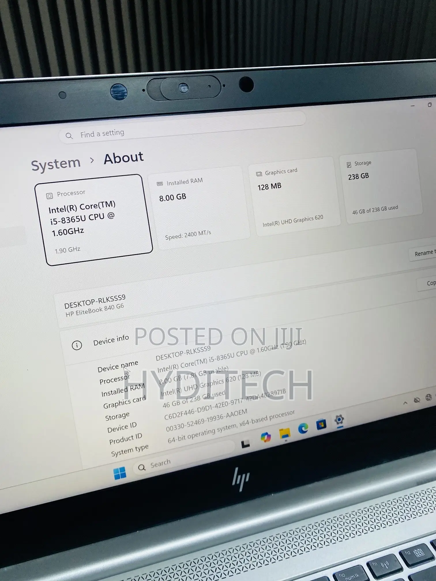 Laptop HP EliteBook 840 G6 8GB Intel Core i5 SSD 256GB