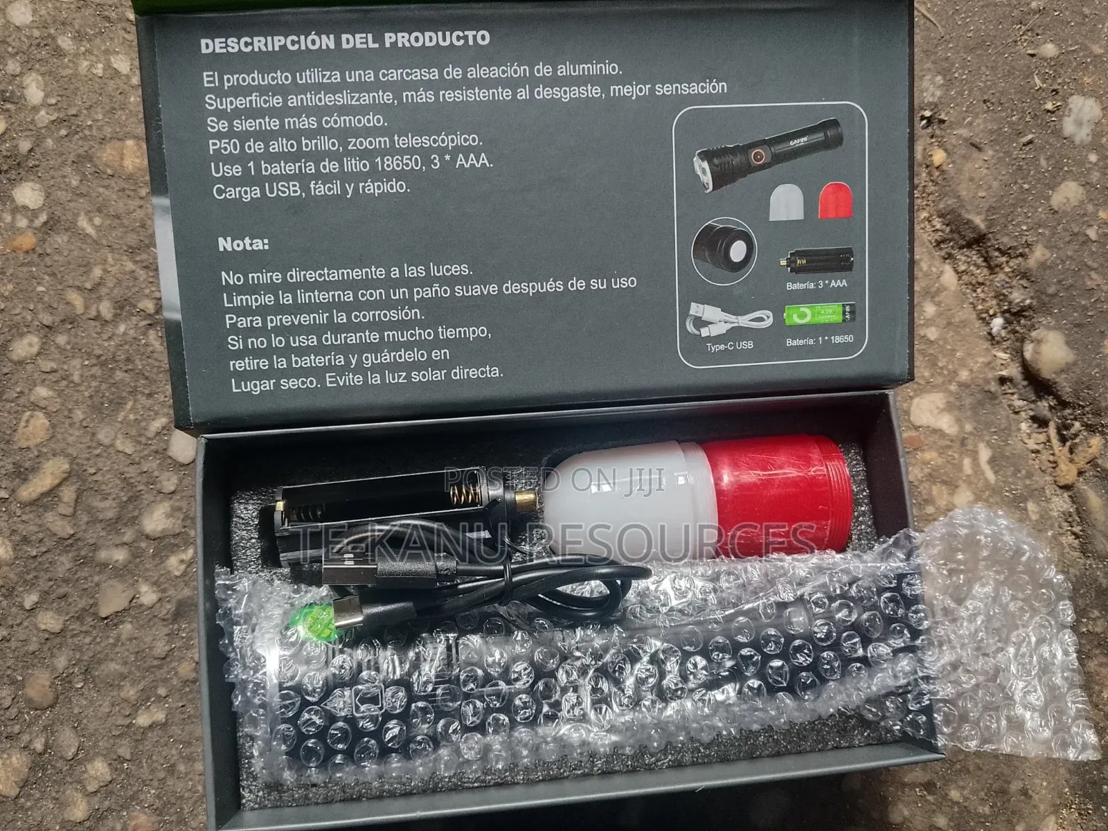 CAFINI White Laser Fluorescent Strip Rechargeable Flashlights.