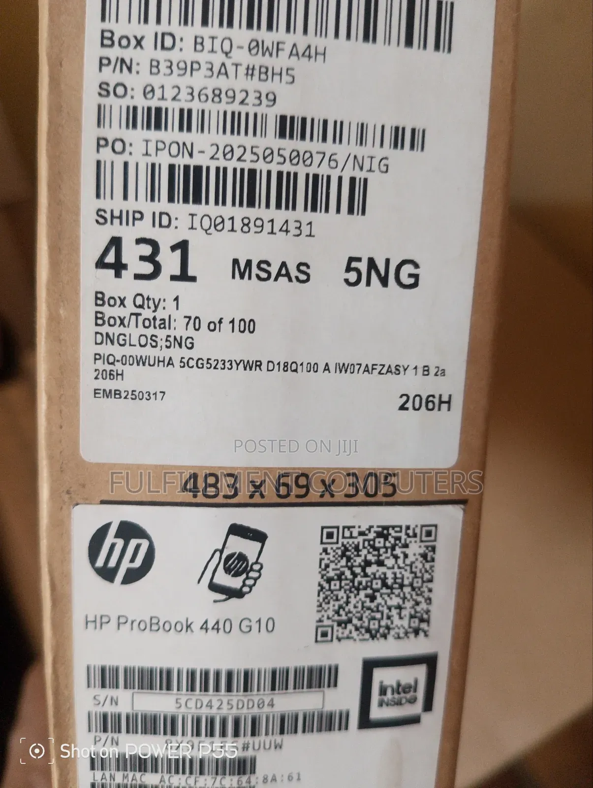 New Laptop HP ProBook 440 G10 8GB Intel SSD 256GB