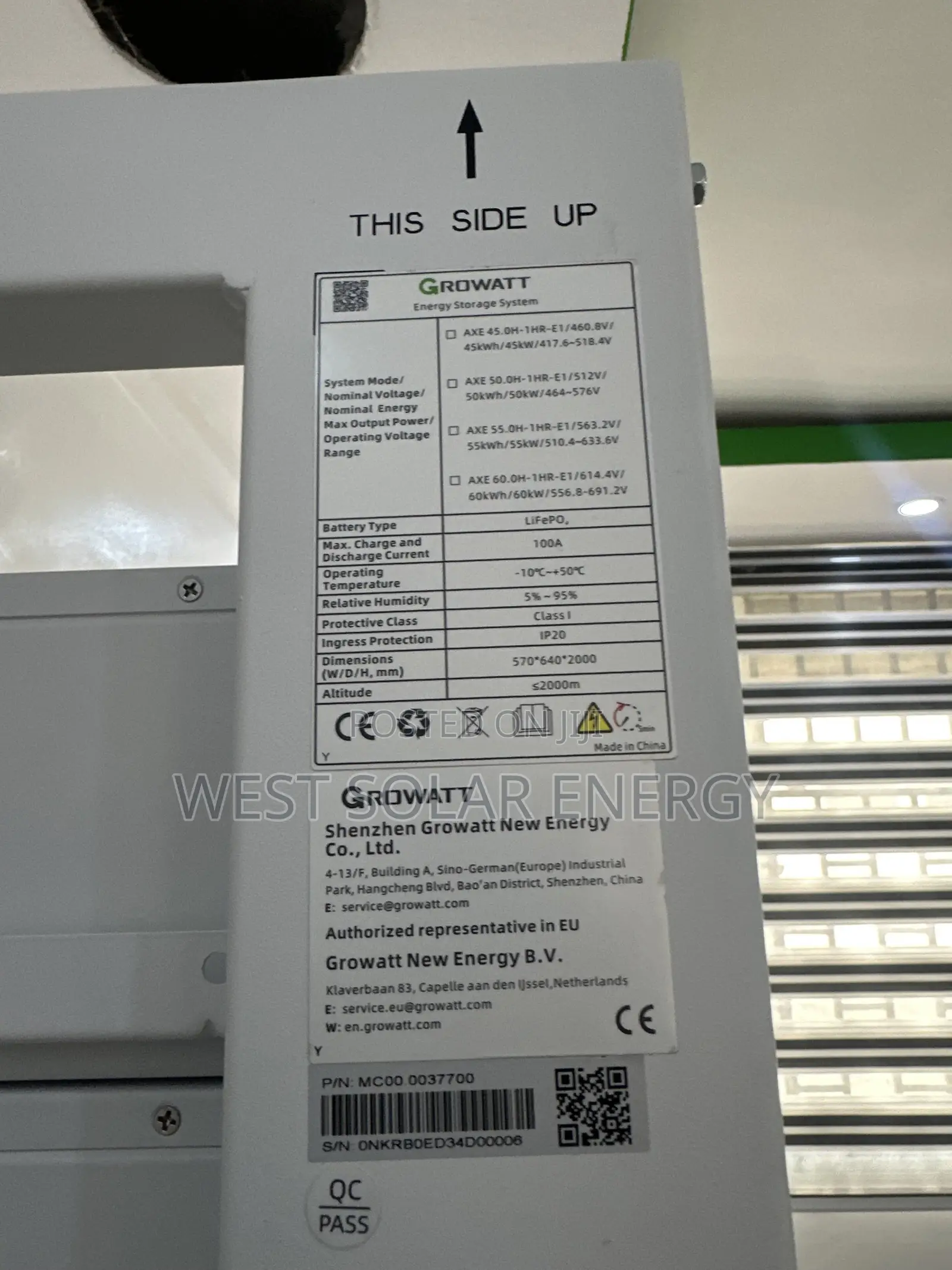 60Kwh Growatt Stacable Lithium Ion Battery