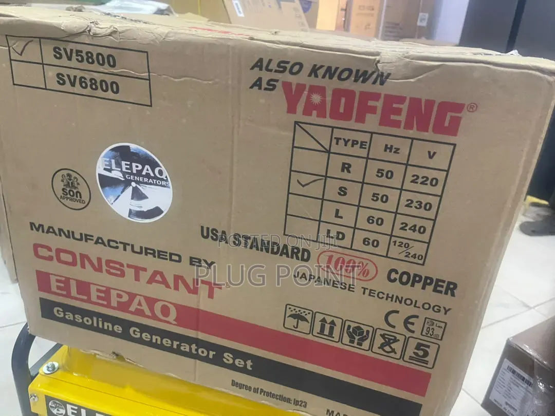 Elepaq SV5800 Heavy-Duty Manual Start Generator