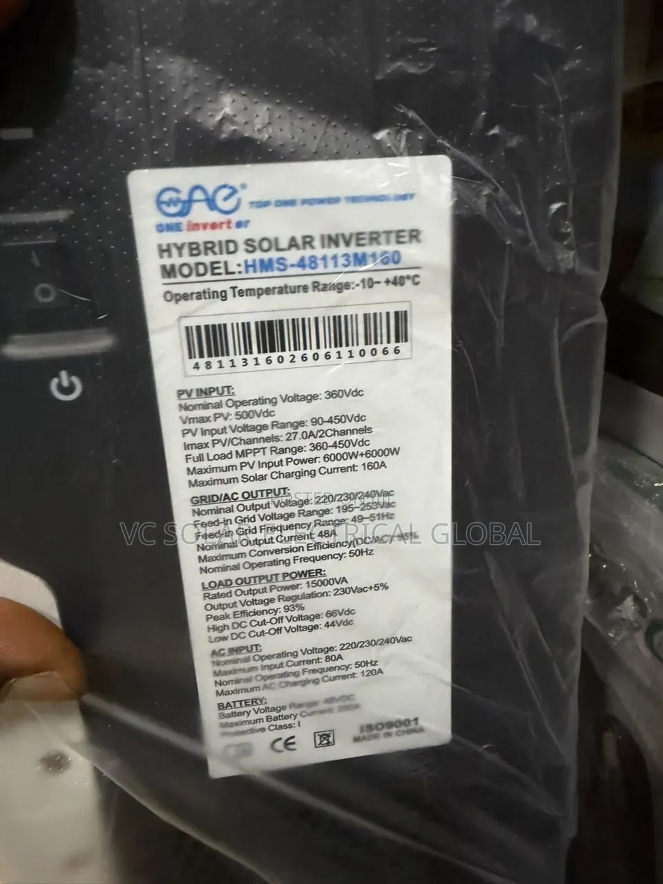 One Solar Hybrid Inverter 15kva Off-Grid.