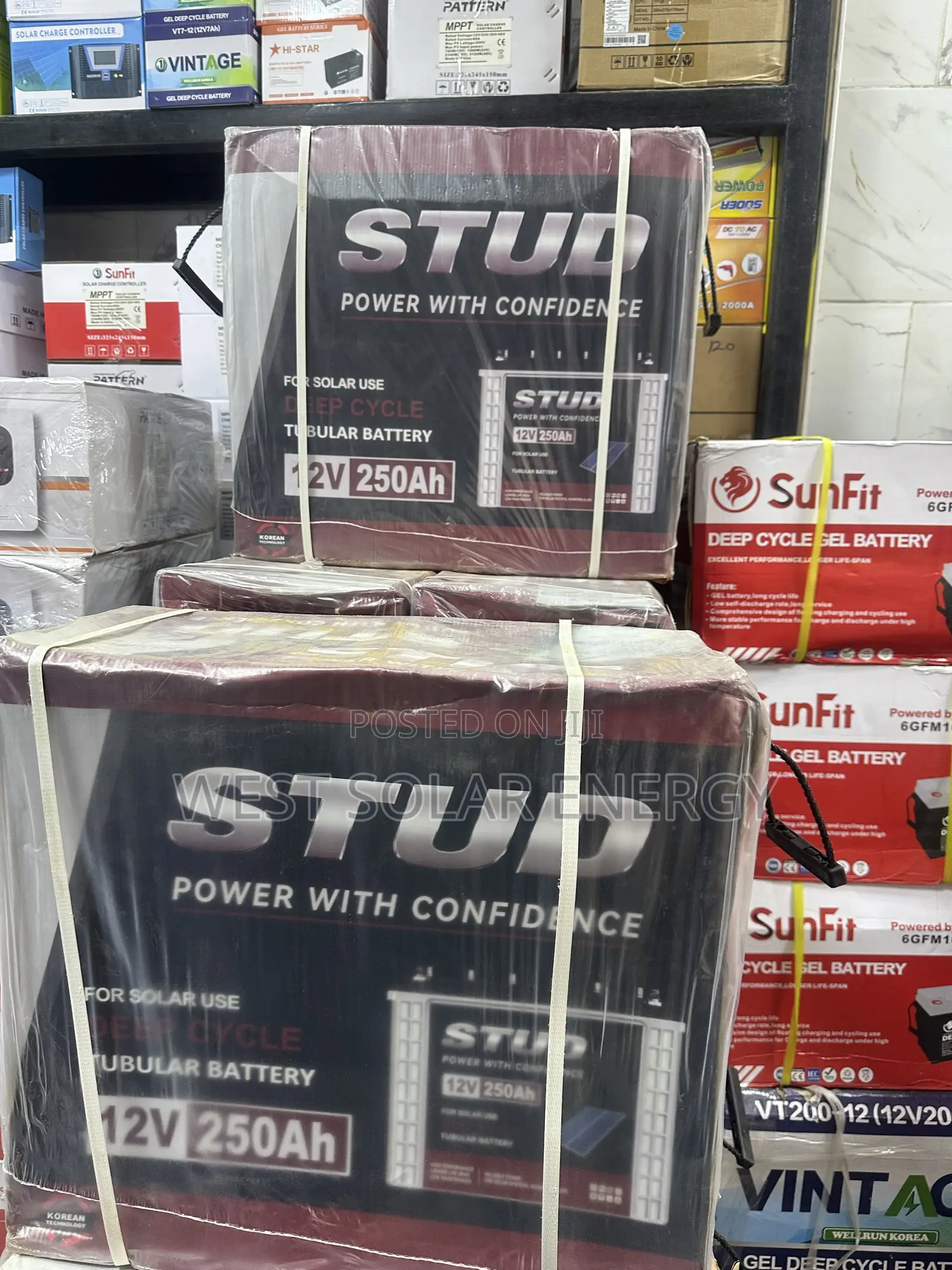 250Ah 12V STUD Tubular Battery