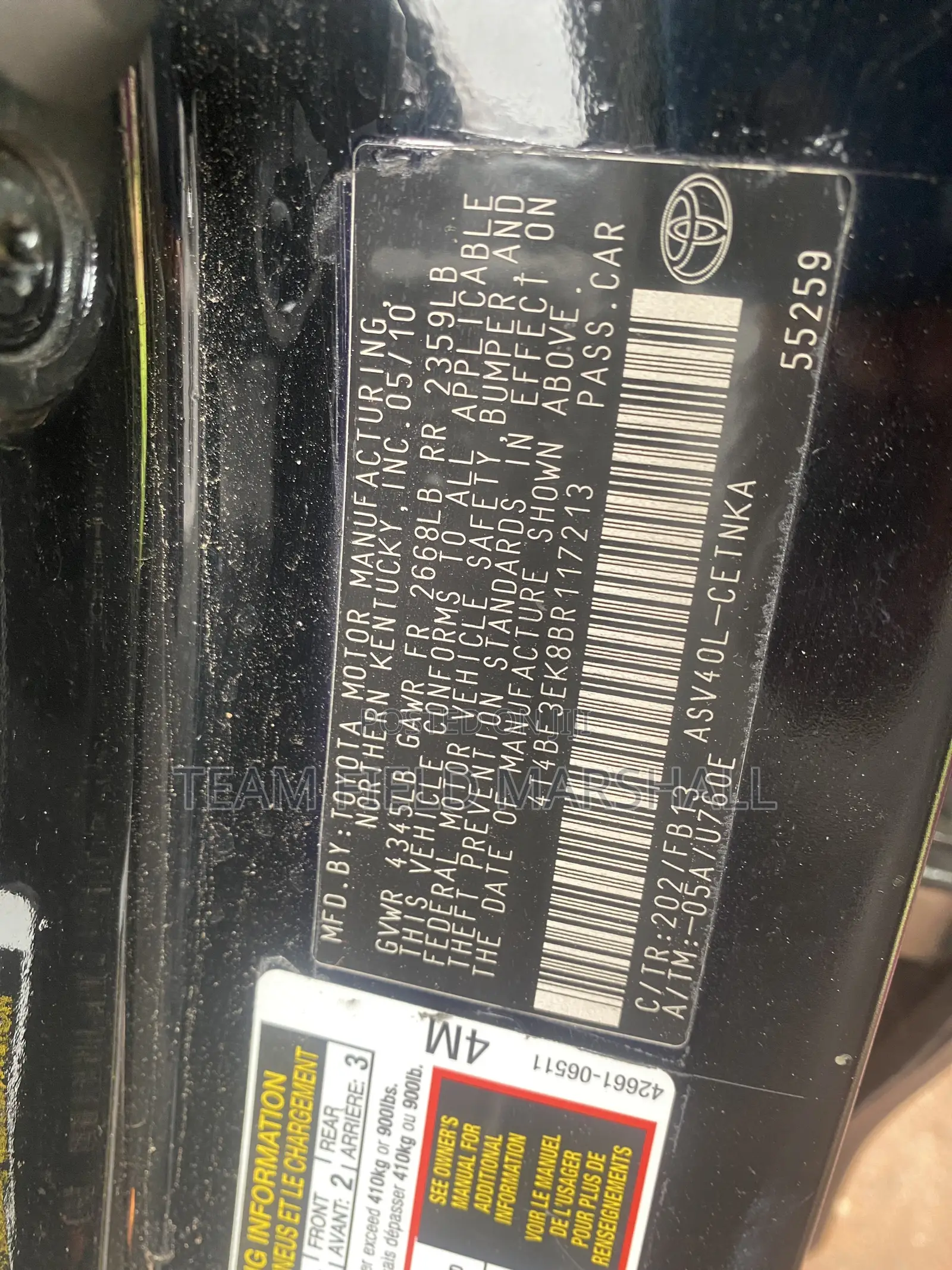 Toyota Camry LE 4dr Sedan (2.5L 4cyl 6AM) 2010 Black