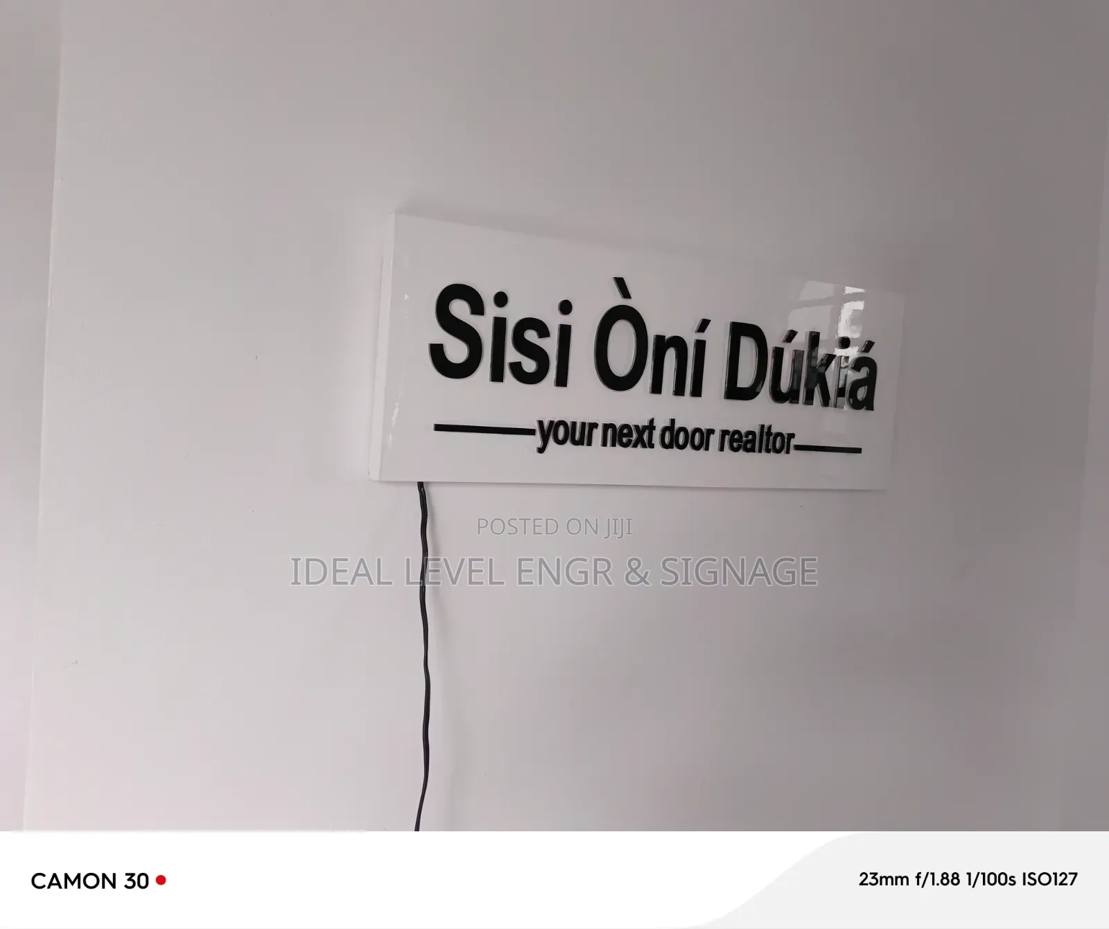 Illuminated Reception Signage