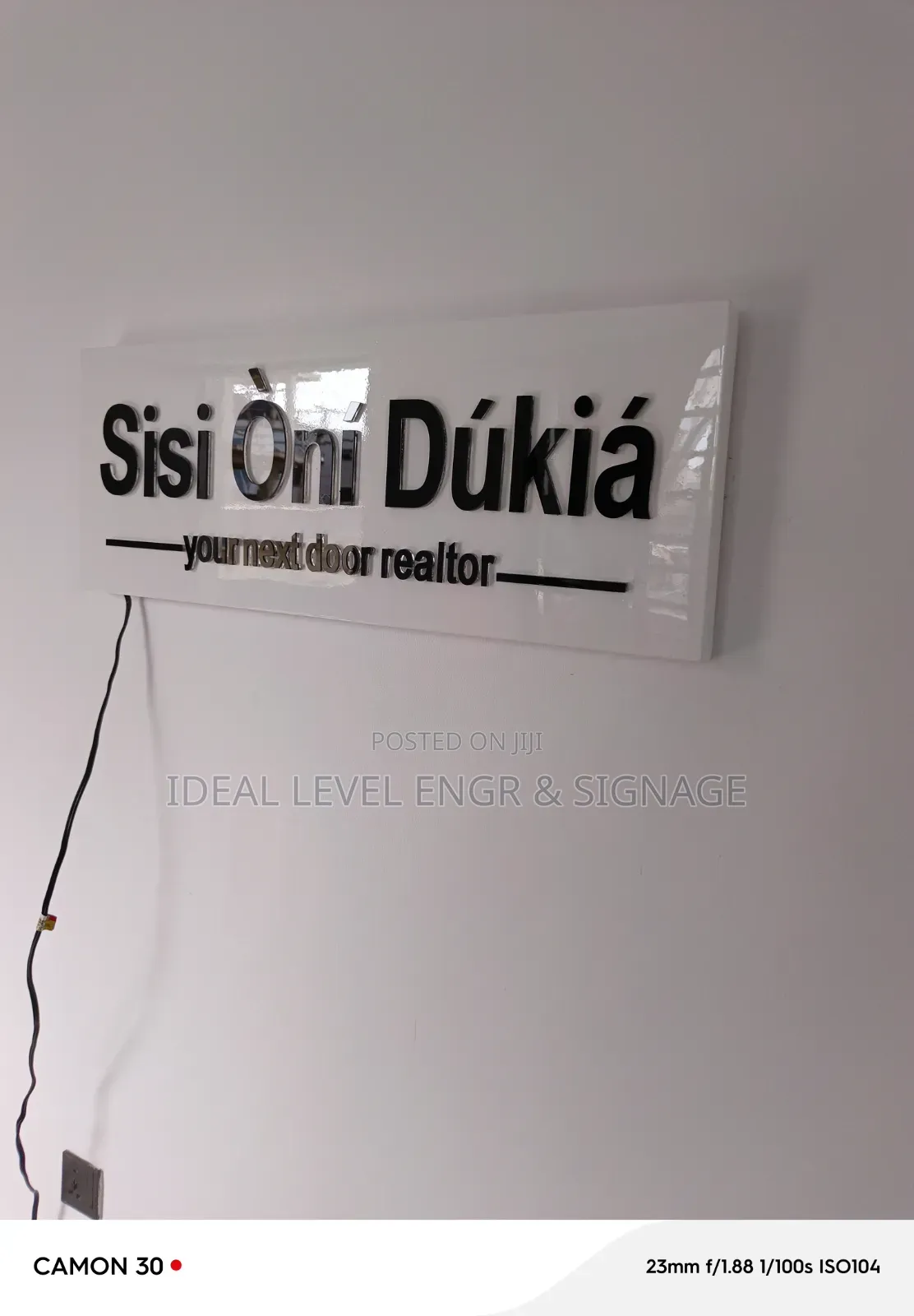 Illuminated Reception Signage