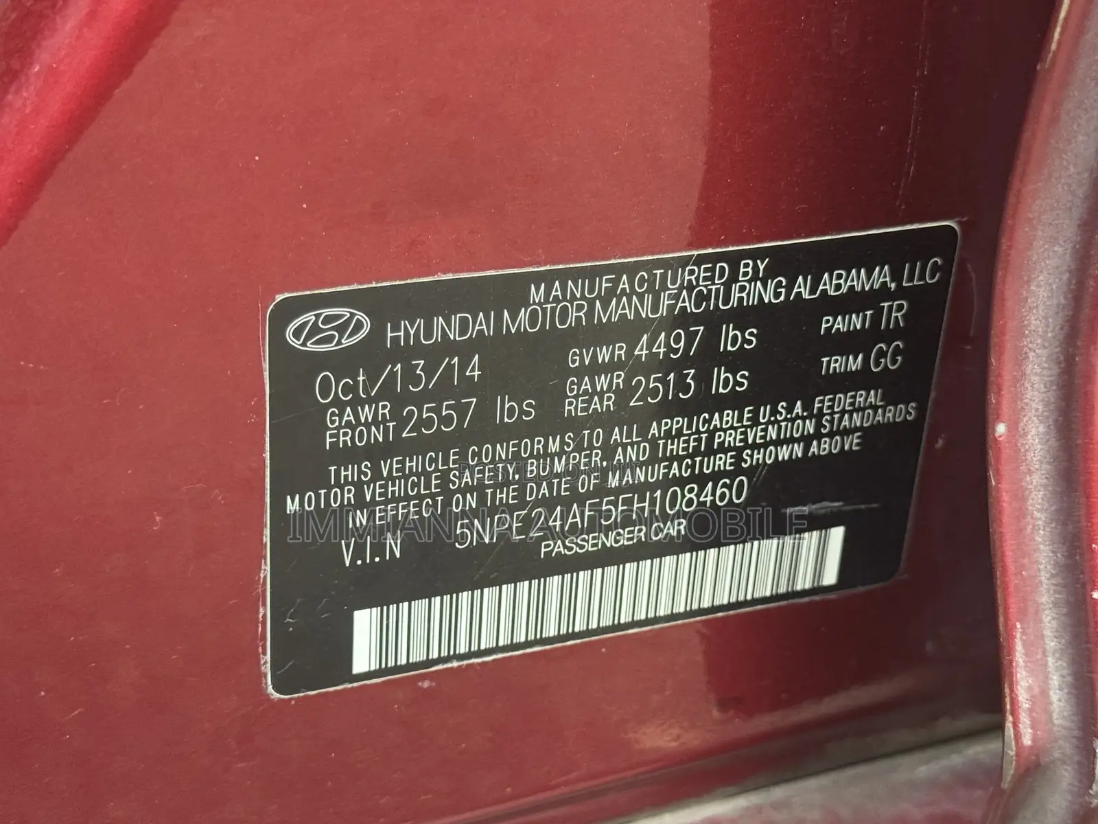 Hyundai Sonata SE 4dr Sedan (2.4L 4cyl 6A) 2015 Red