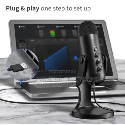 Podcast Microphone Audio Video Recording Laptop USB Mic +Type C