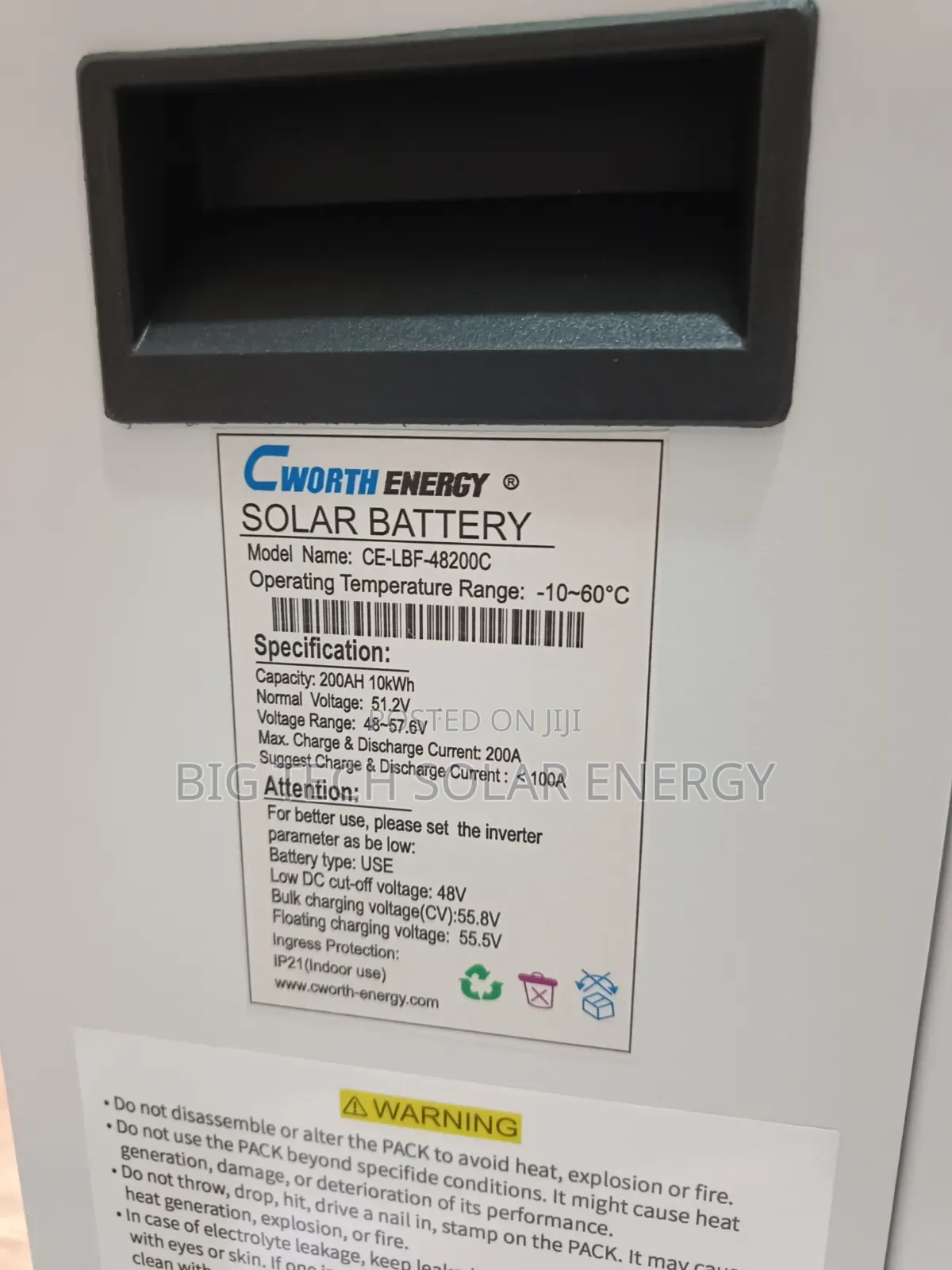 10kwh 51.2v Cworth Lithium Battery
