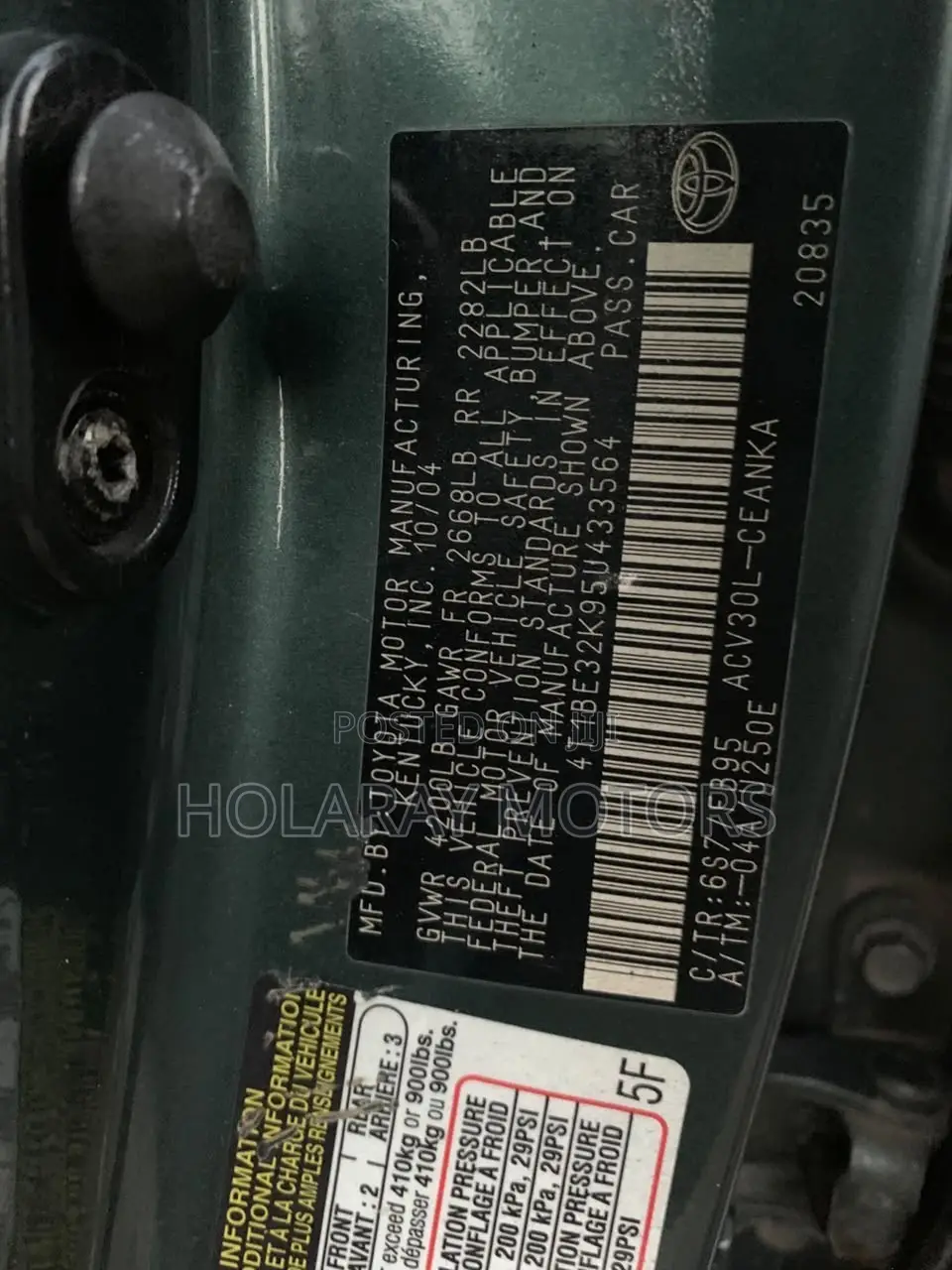 Toyota Camry LE 4dr Sedan (2.4L 4cyl 5A) 2005 Green