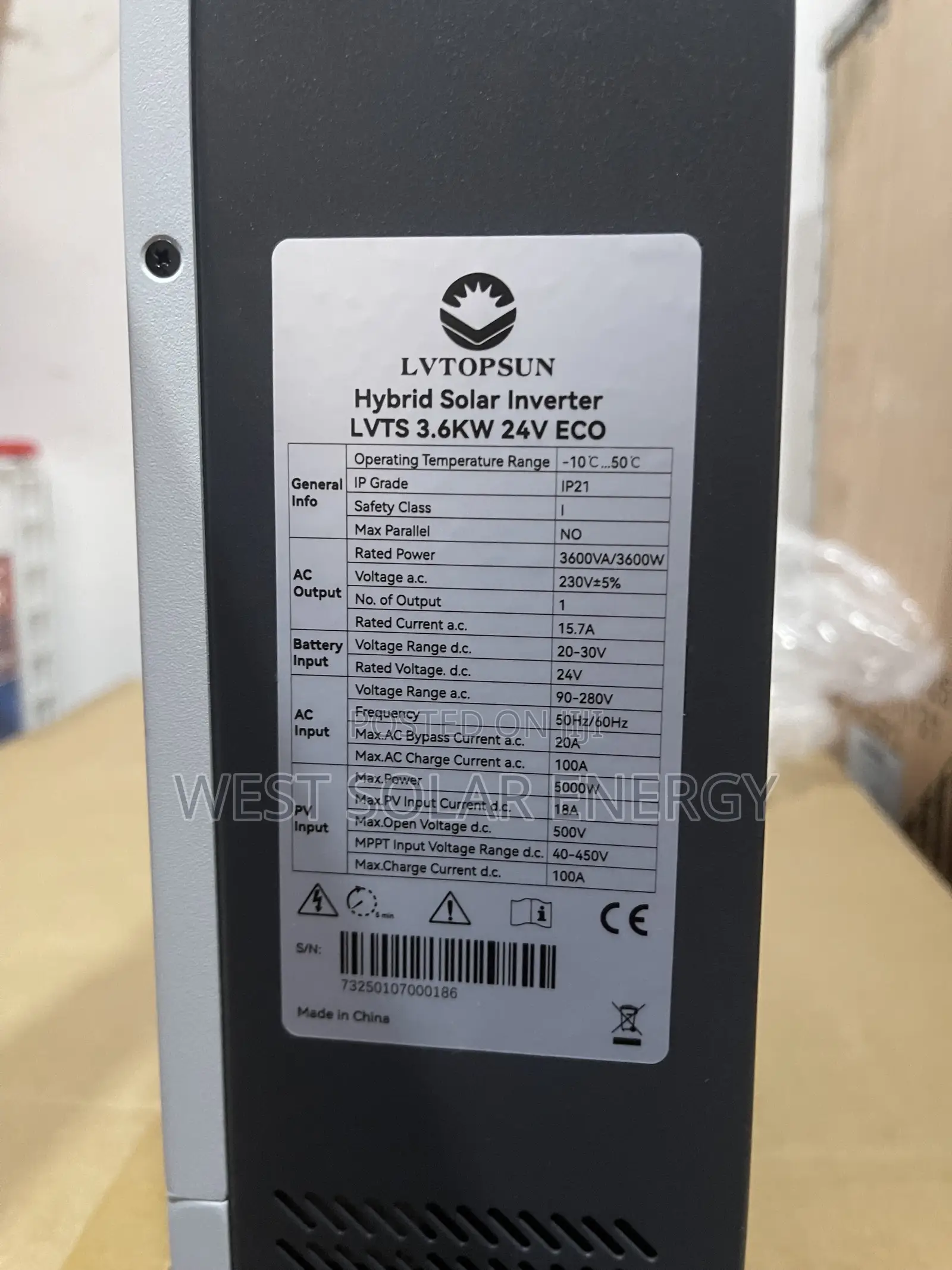 3.6Kva 24V Lvtopsun Hybrid Inverter