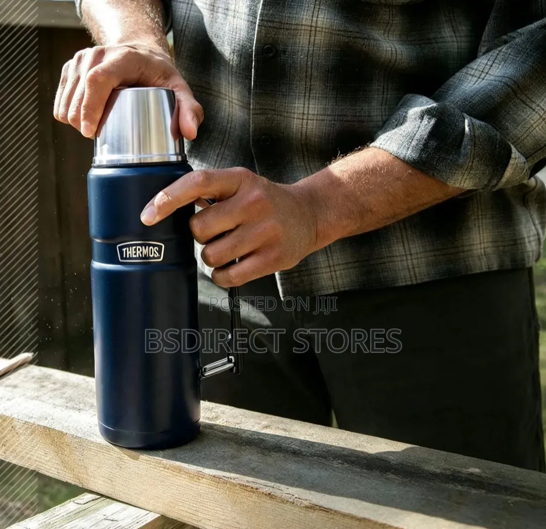 Genuine BLACK Thermos 1.2L King Stainless Steel Flask Vacuum