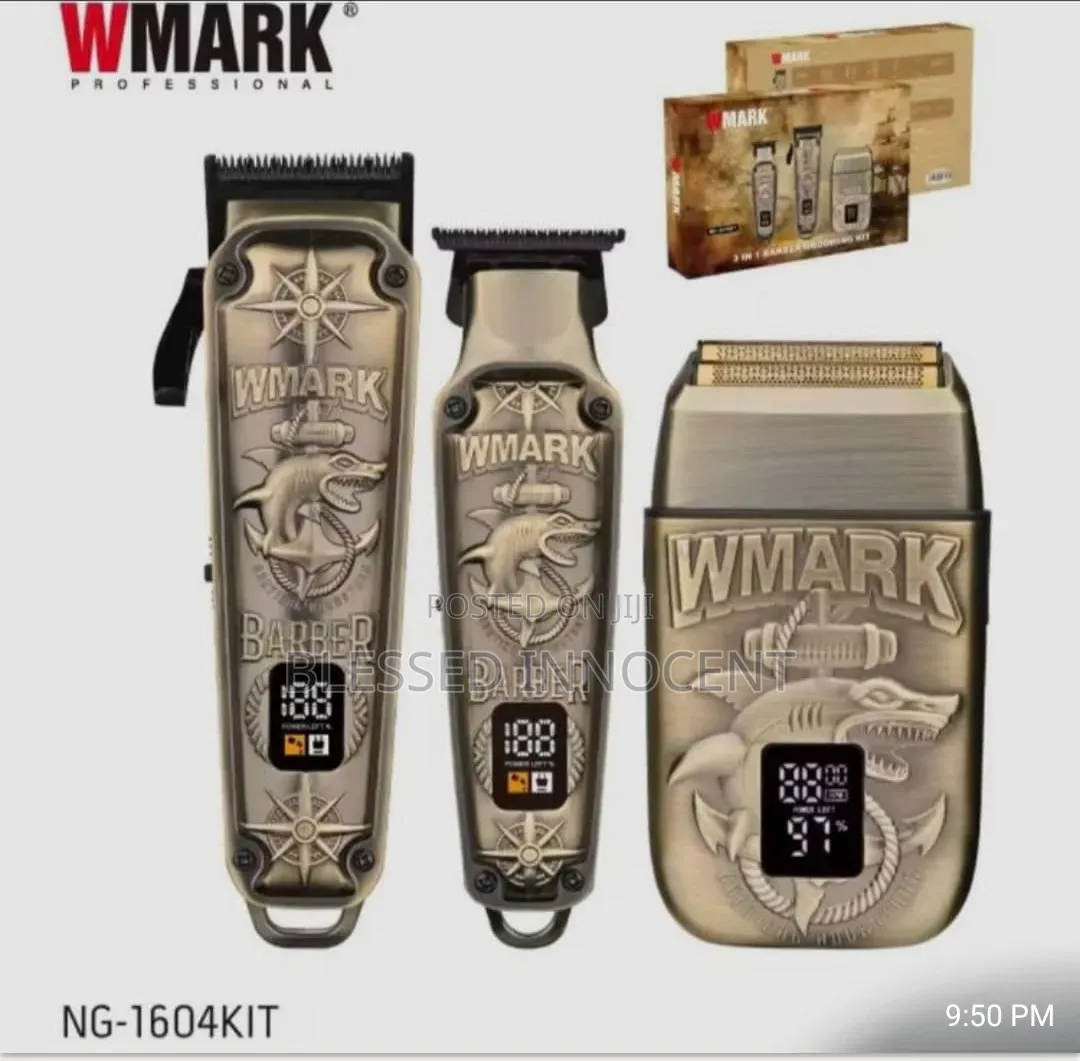 WMARK NG-1604 Barber Clipper Kit – 3-in-1 Professional Grooming Set