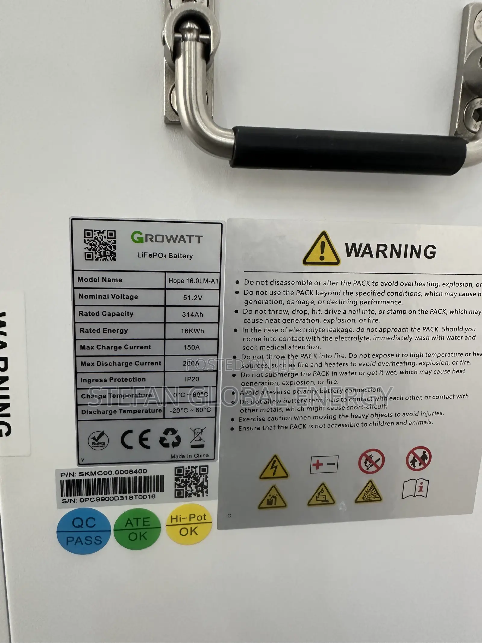 16kwh .48v Growatt Littium Battery