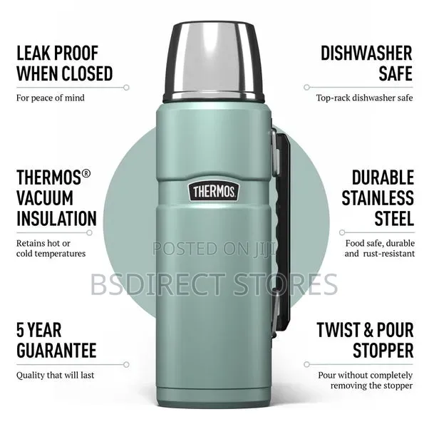 Thermos DUCK EGG 1.2L King Stainless Steel Flask Vacuum