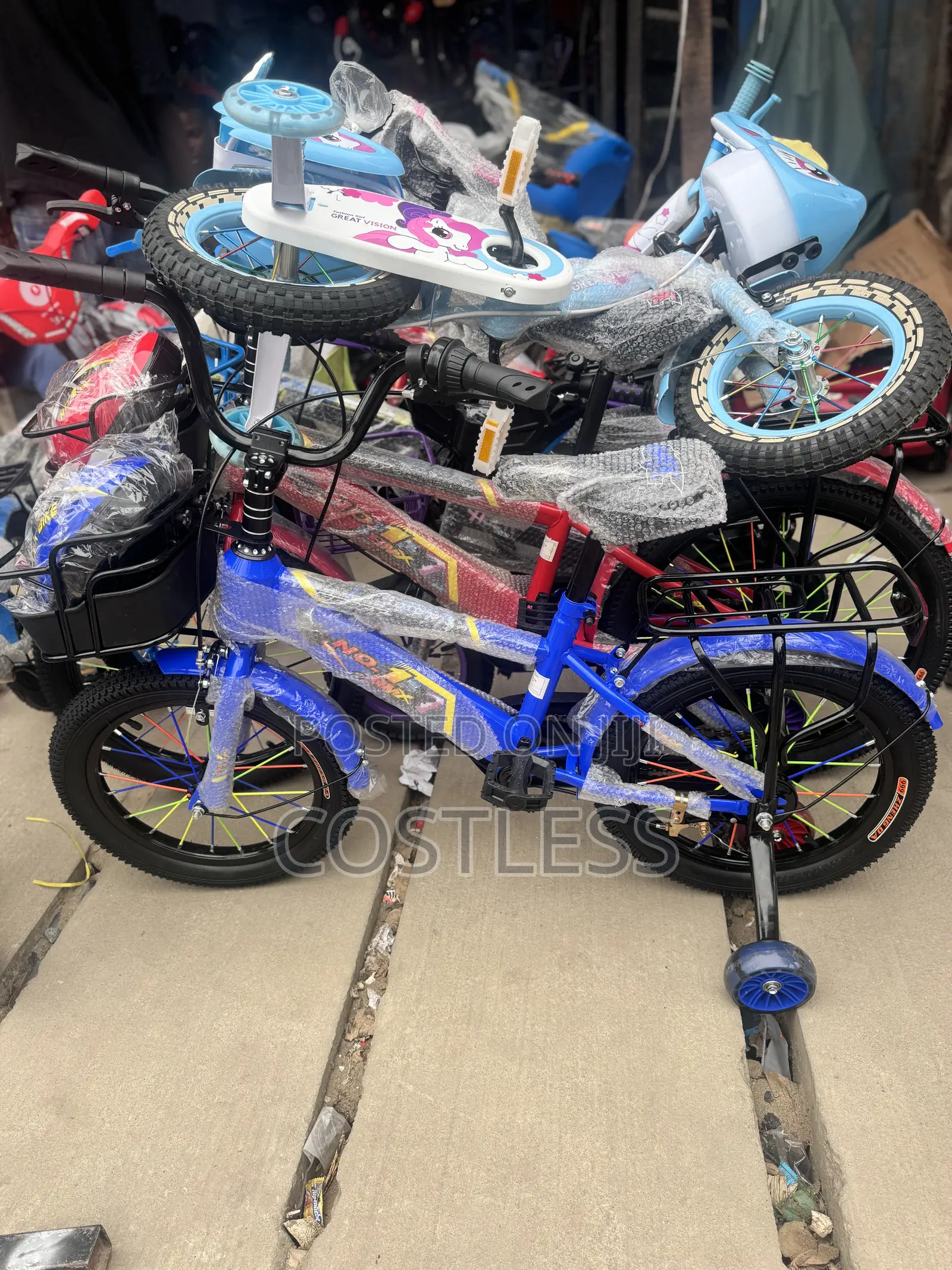 "No. 1 BMX" Style Sport Bicycle With Storage Basket, Training Wheels