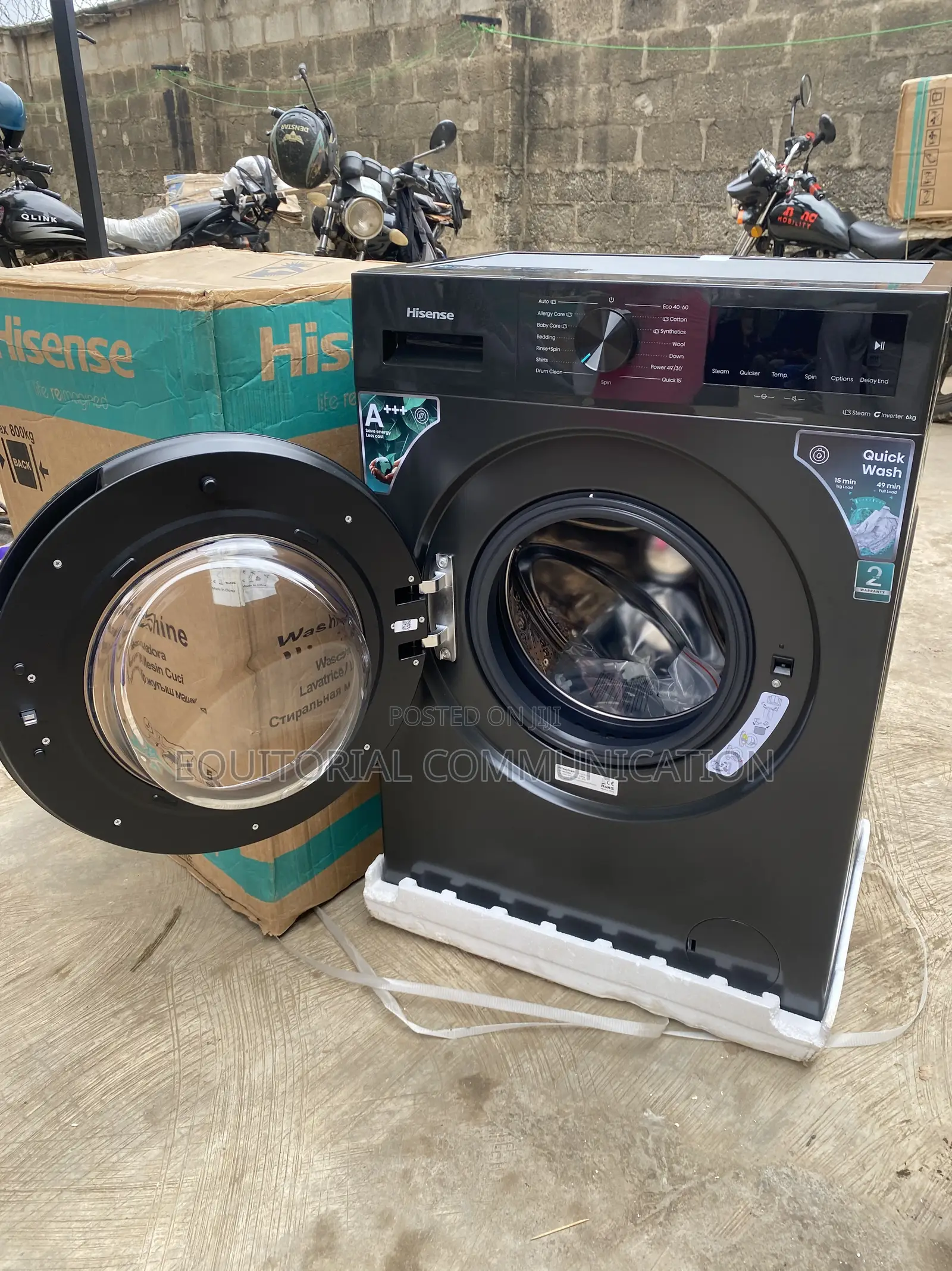 Hisense WF1I6022BK 6KG Front Load Inverter Everyday Washing Machine