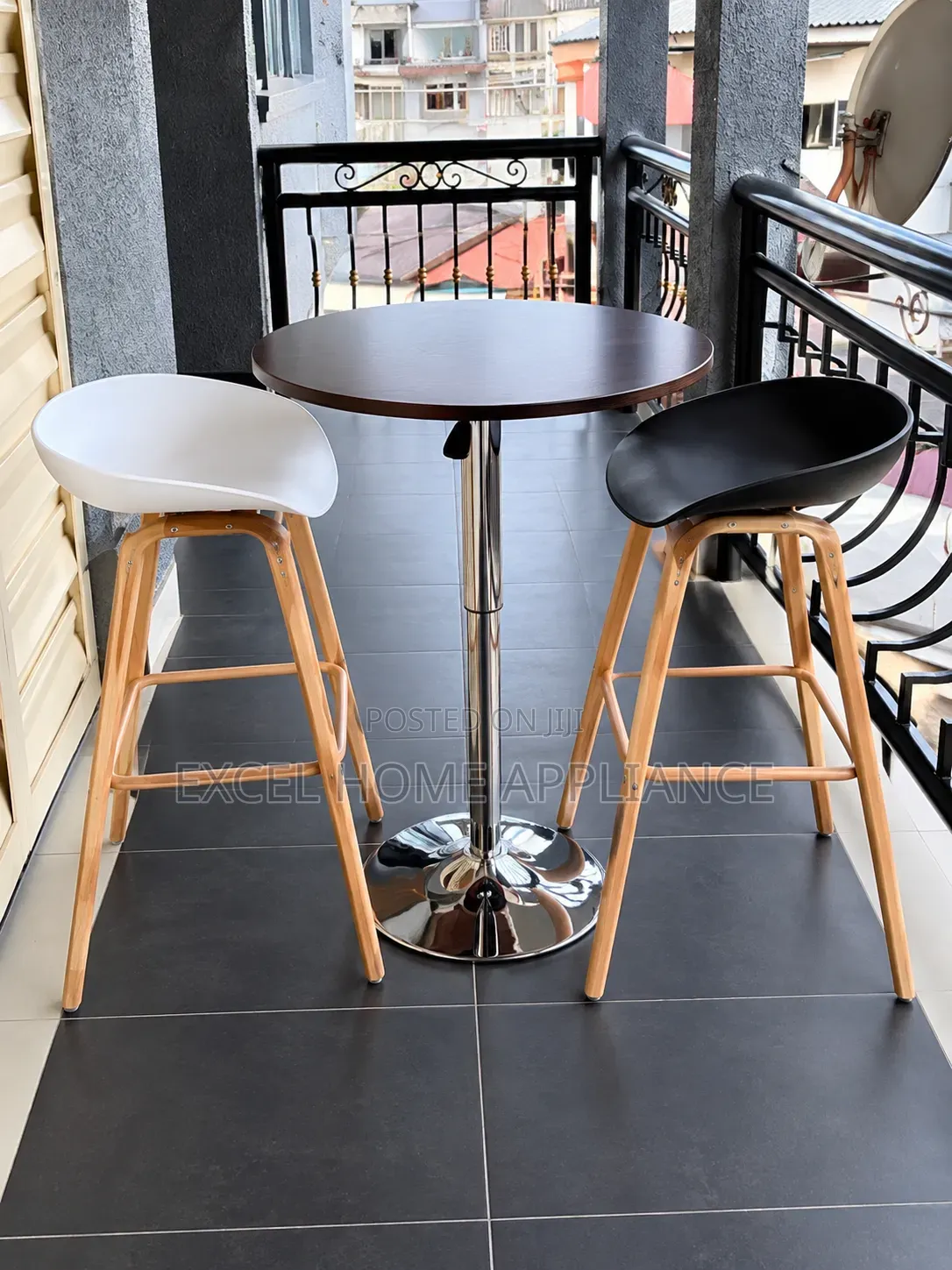 Modern Bar Table and 2 High Chairs Set