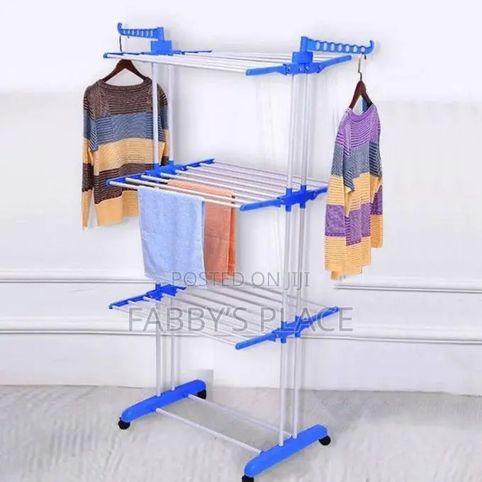 Home 3-Layer Clothes Drying Rack With Hanger
