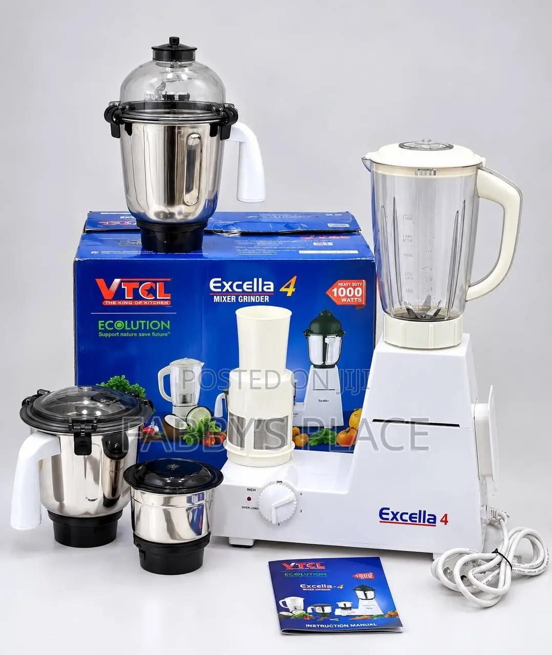 Excella VTCL 1000W Heavy-Duty Blender, 4 Jars