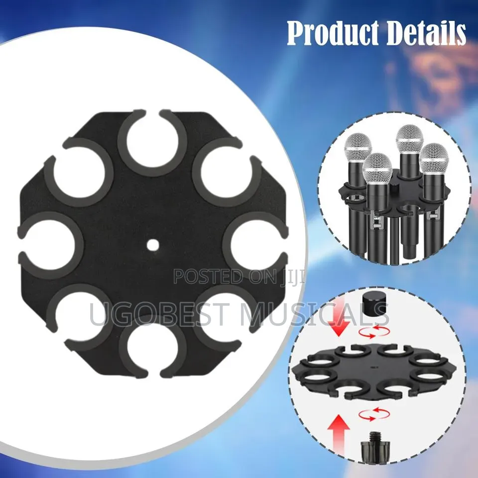 8-in-1 Multiple Microphone Holder Stand With Heavy-Duty Round Base