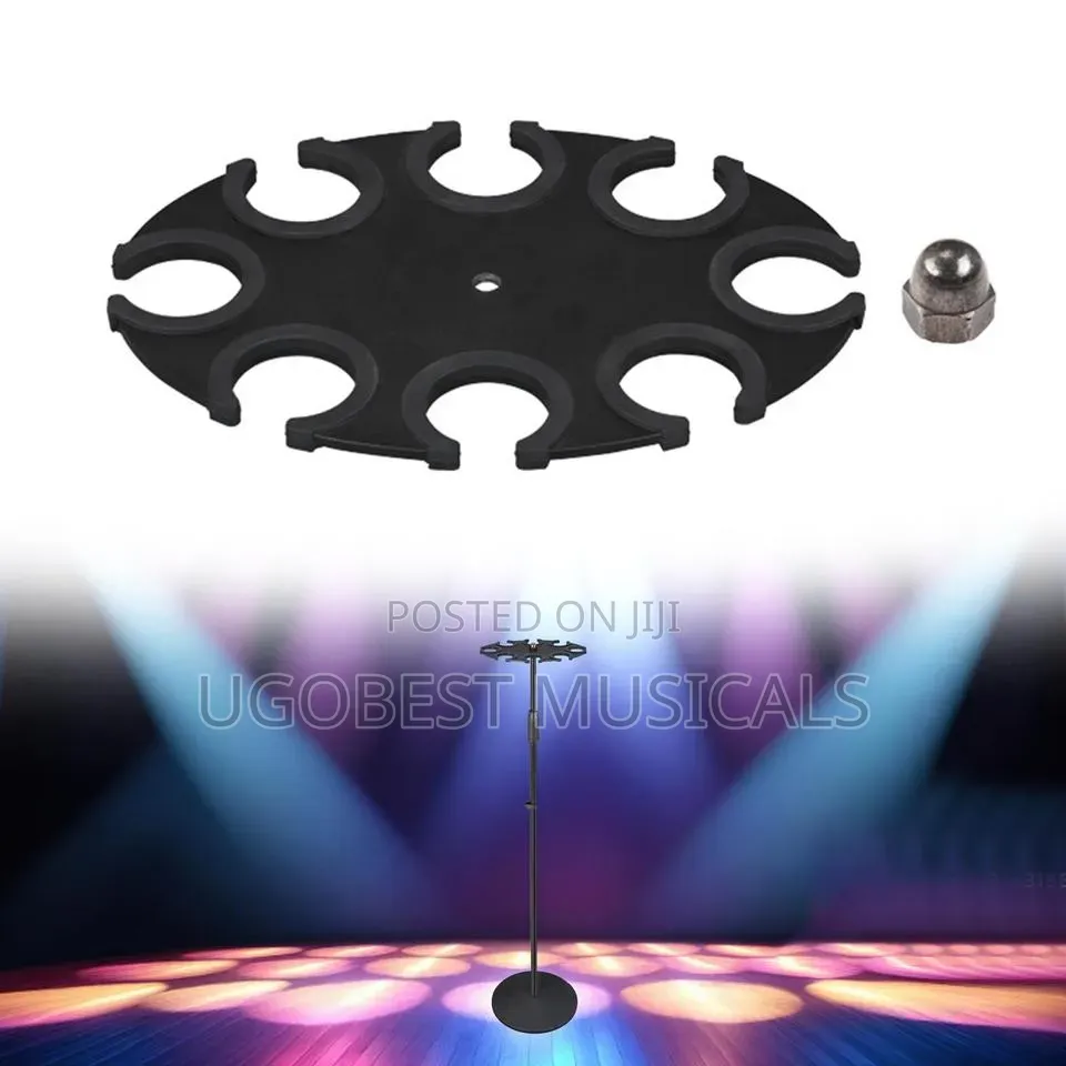 8-in-1 Multiple Microphone Holder Stand With Heavy-Duty Round Base