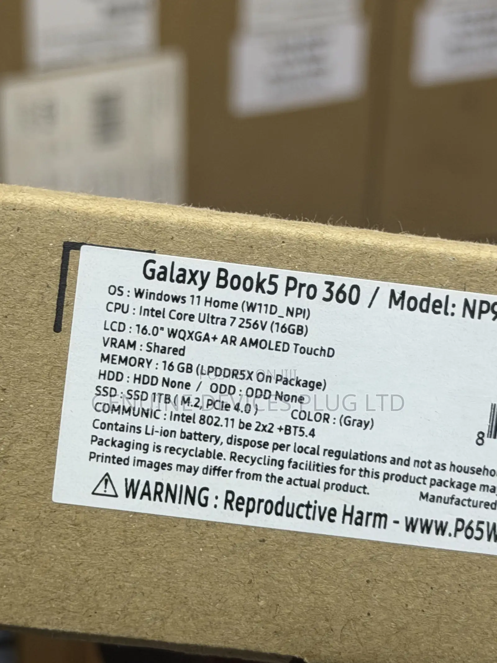 New Laptop Samsung Galaxy Book5 Pro 1GB Intel Core Ultra 7 SSD 1T