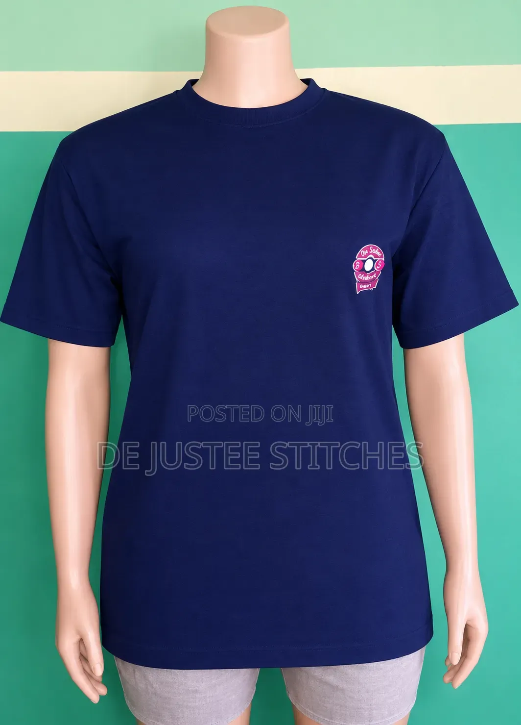 Simple Logo Round Neck Polo