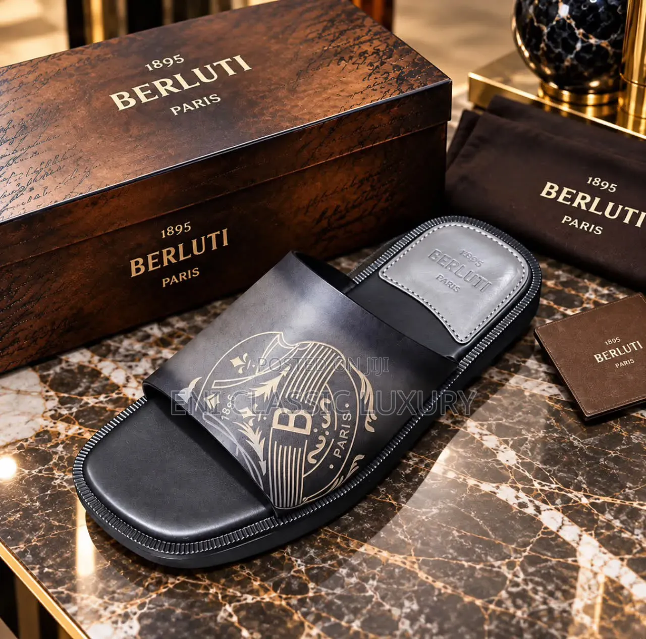 Berluti Luxury Men's Native Slippers Best Quality Well Branded Package