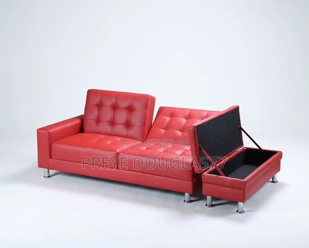 Brand New Compact 3-Seater Leather Sofa + Ottoman