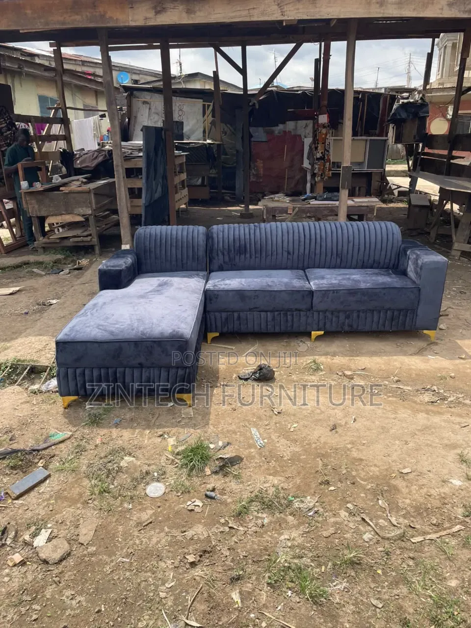 Beautiful 6 Seaters Gray Color L Shape Sofas