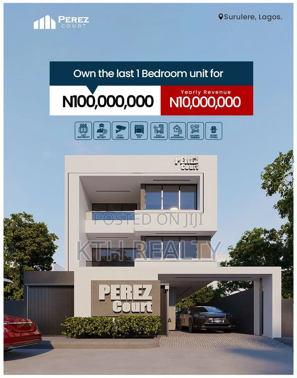 1bdrm Apartment in Perez Court, Adeniran Ogunsanya for sale