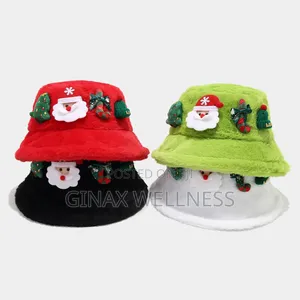 Christmas Fluffy Bucket Hats for Ladies – Santa Claus Festive Cap