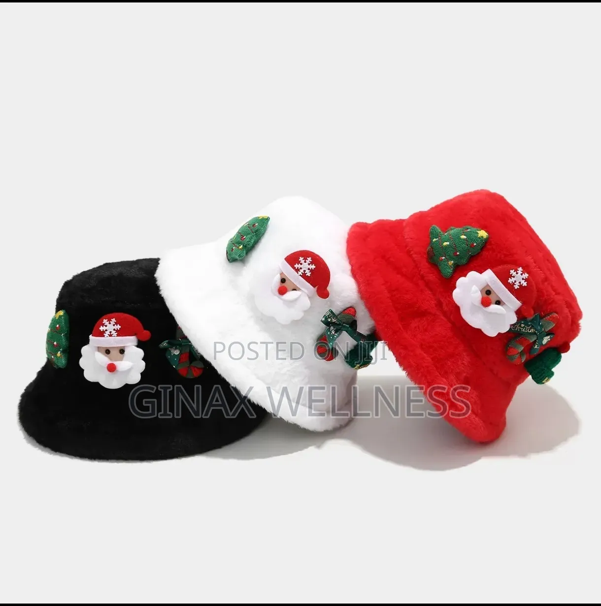 Christmas Fluffy Bucket Hats for Ladies – Santa Claus Festive Cap