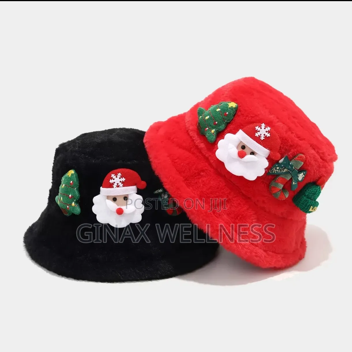 Christmas Fluffy Bucket Hats for Ladies – Santa Claus Festive Cap