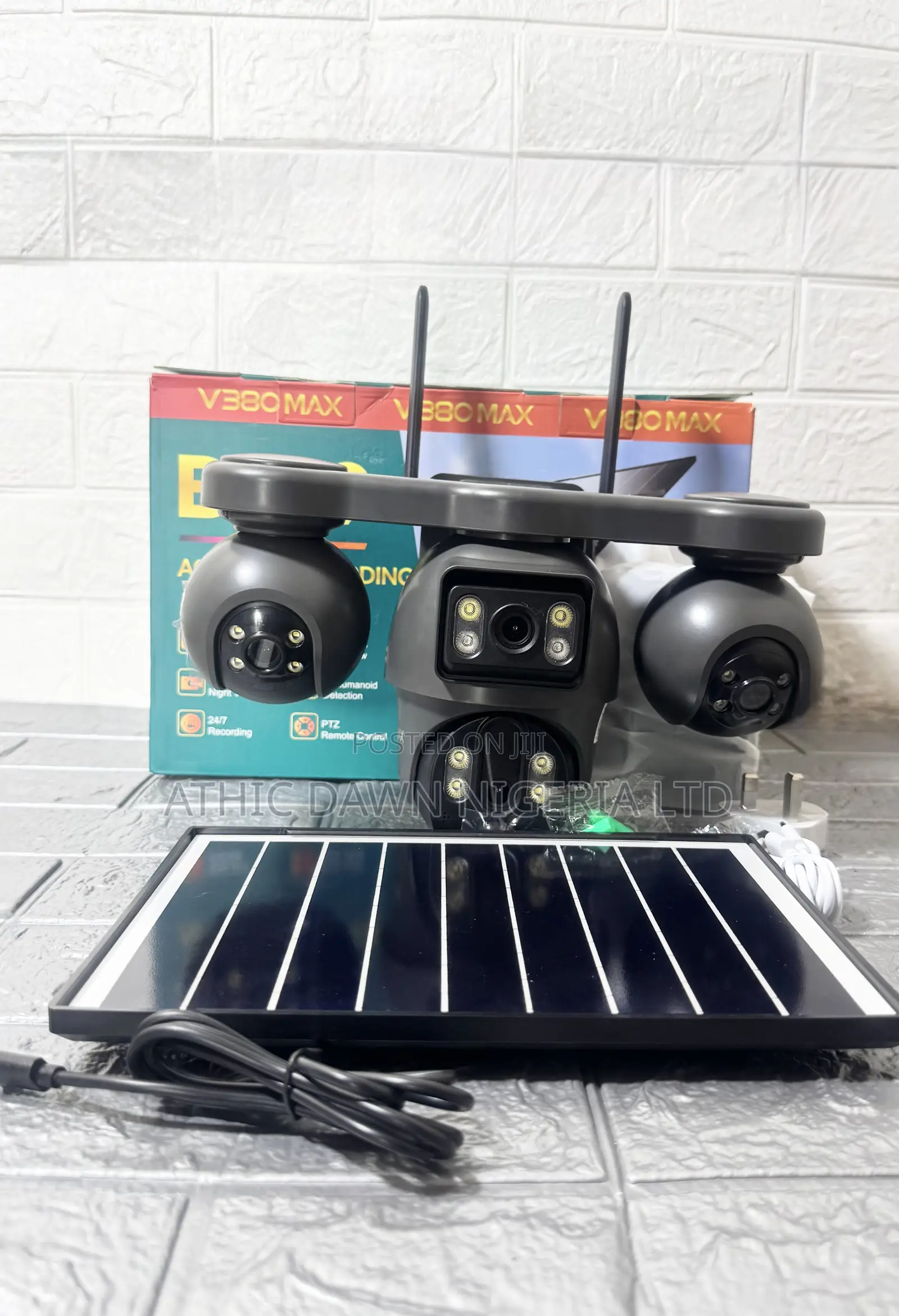 V380max 4 Lens Solar CCTV Cameras With Activated SIM Cards